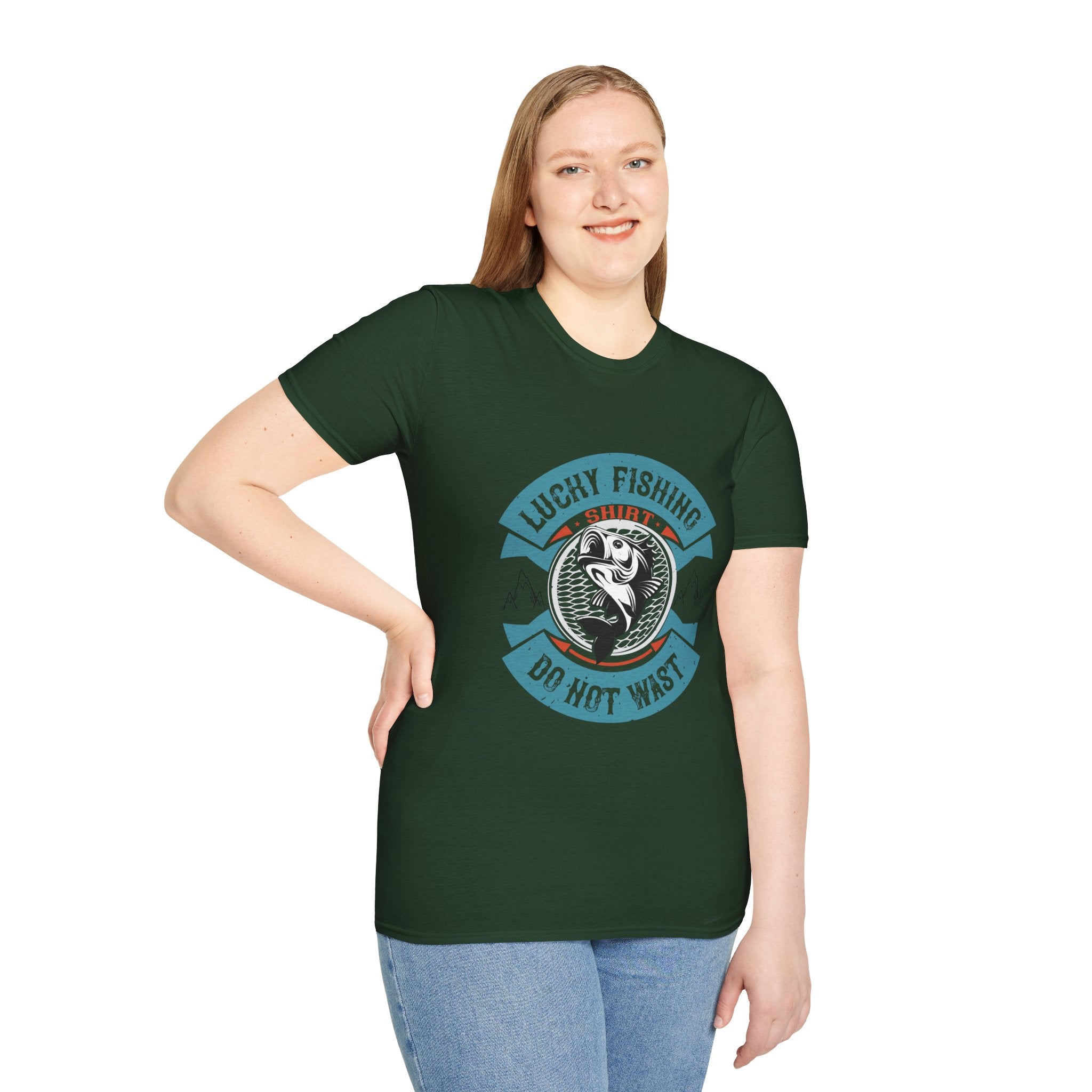 Lucky Fishing Graphic Tee, Unisex Fishing T-Shirt