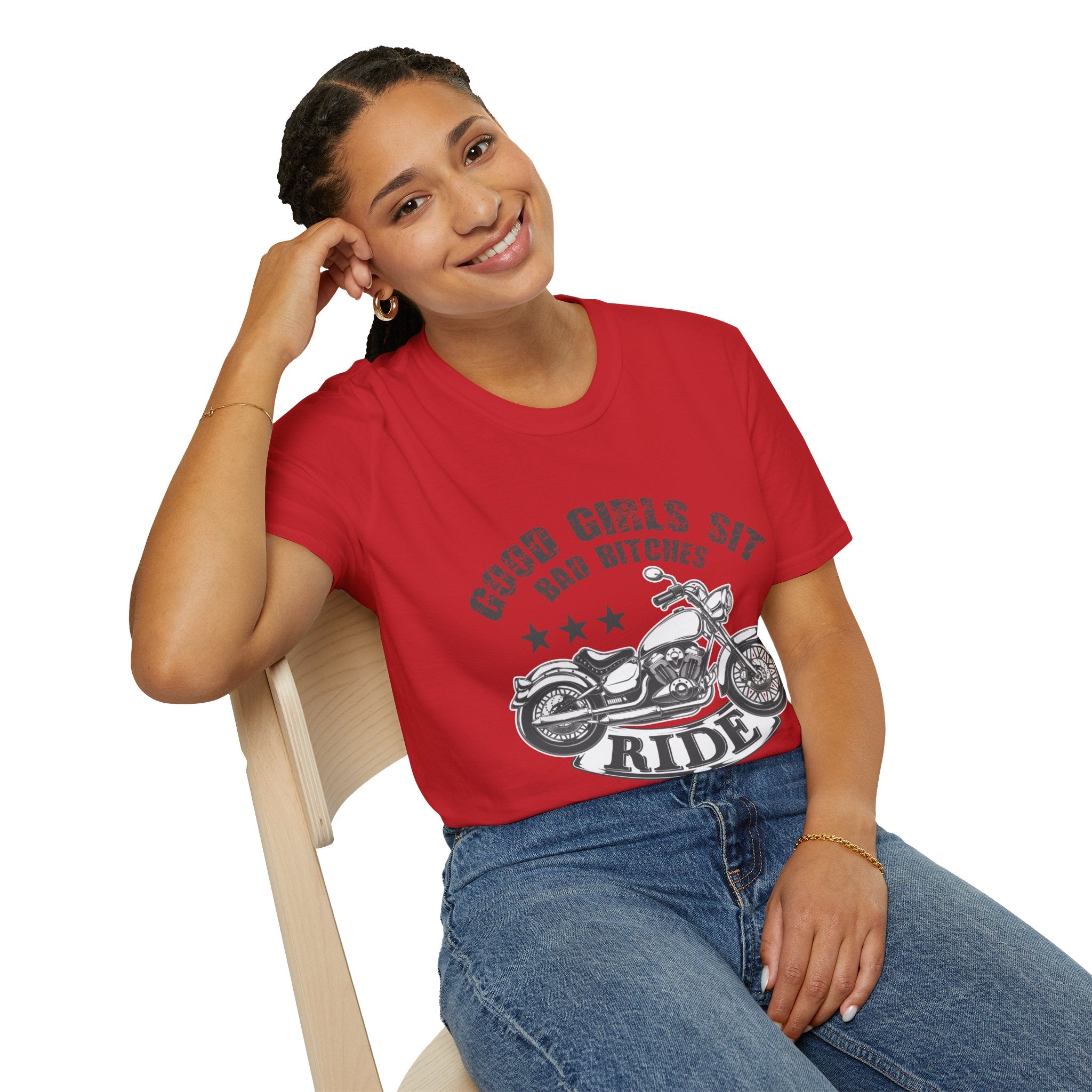 Good Girls Sit Bad Bitches Ride Unisex T-Shirt, Biker Tee, Gift for Motorcycle Lovers, Casual Wear, Birthday Gift
