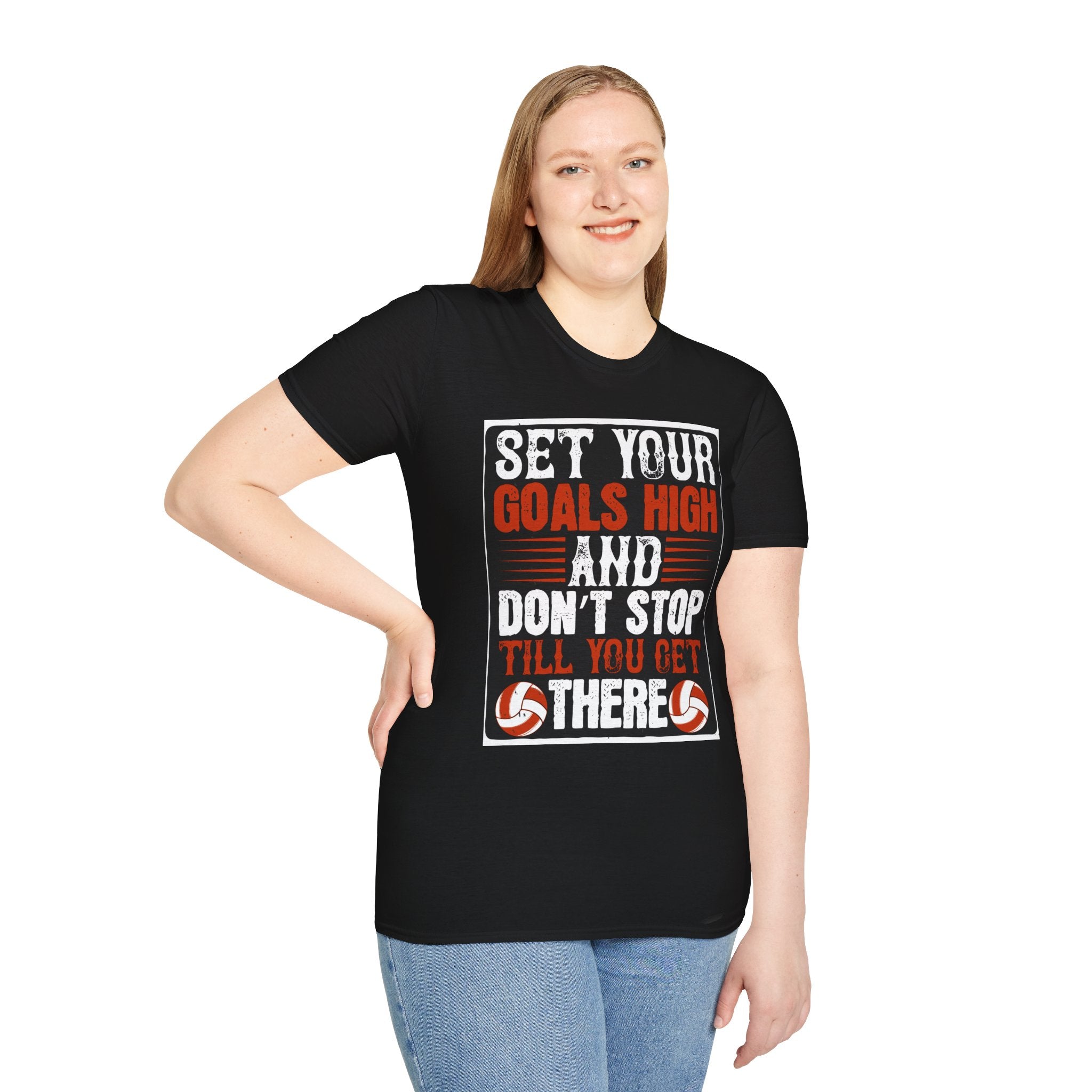 Motivational Unisex T-Shirt - "Set Your Goals High" - Inspirational Workout Tee