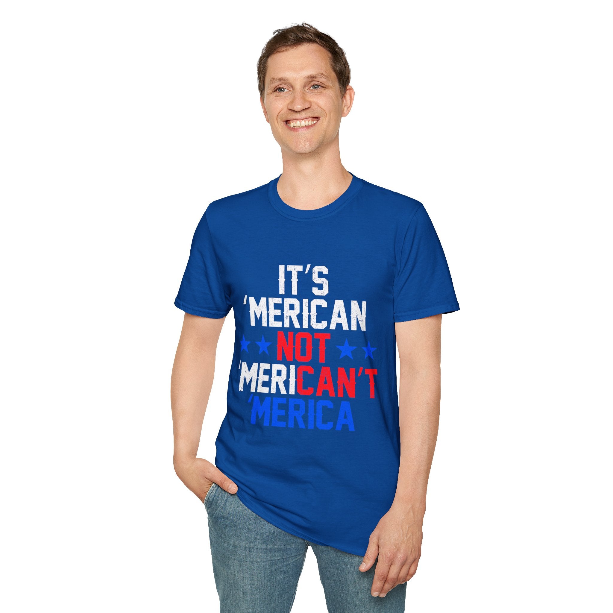Patriotic Graphic Tee for Freedom Lovers - Unisex Softstyle T-Shirt, Casual Wear, Independence Day, Election Shirt, Gift Idea