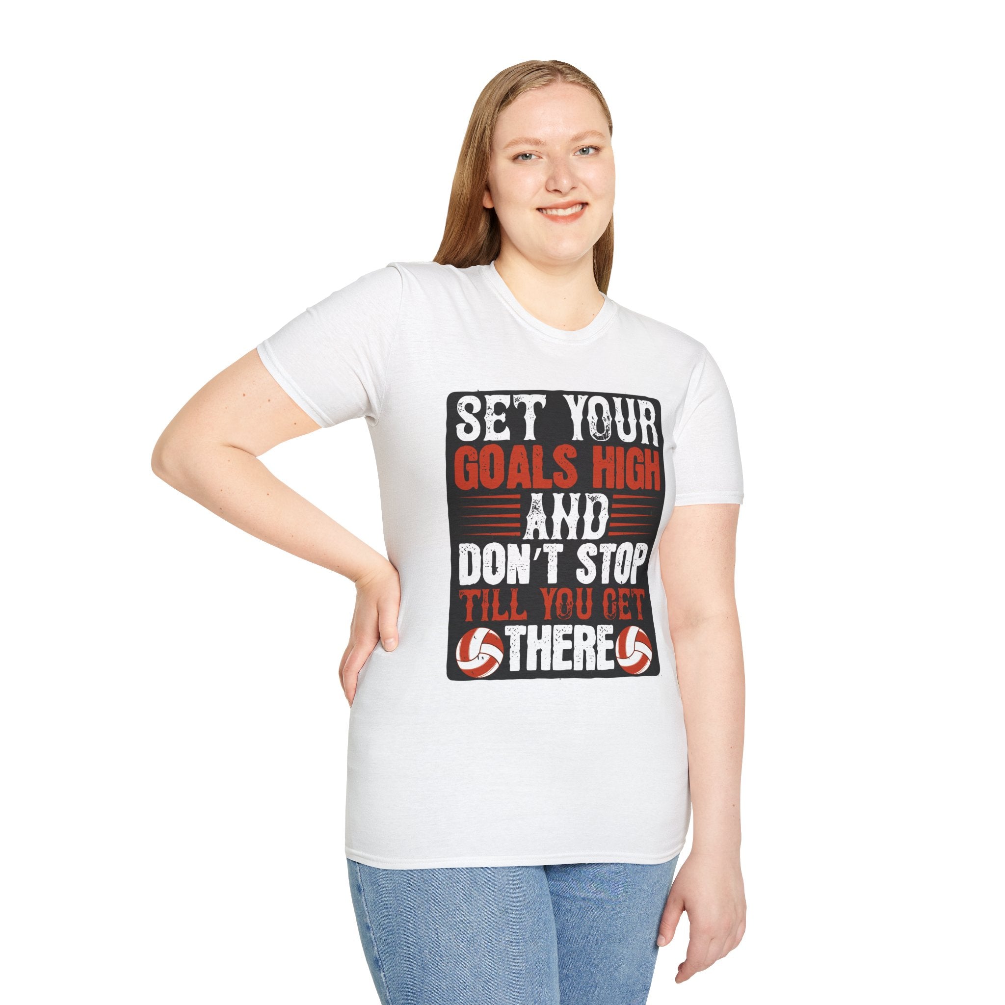 Motivational Unisex T-Shirt - "Set Your Goals High" - Inspirational Workout Tee