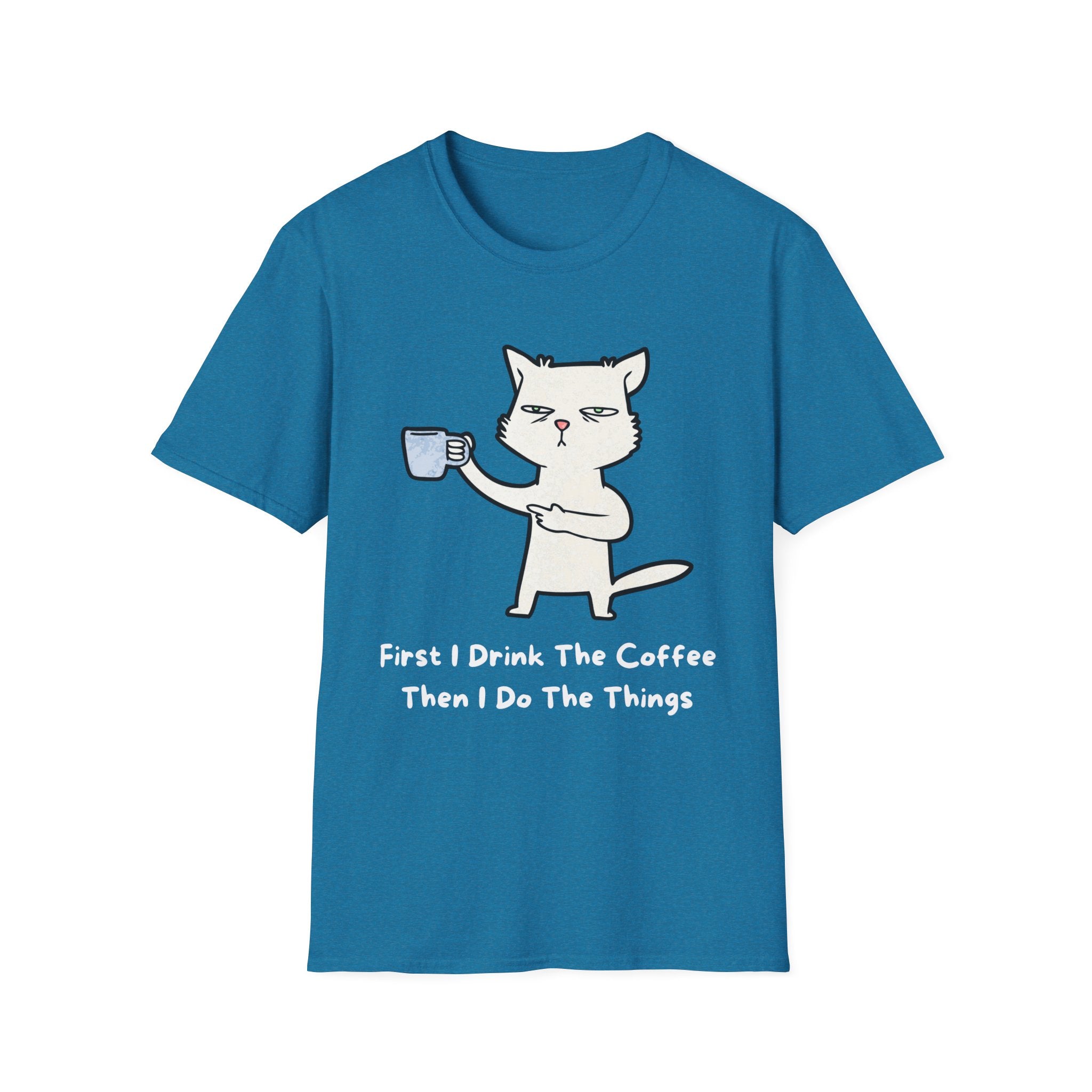 Coffee Cat Unisex T-Shirt, Funny Cat Tee