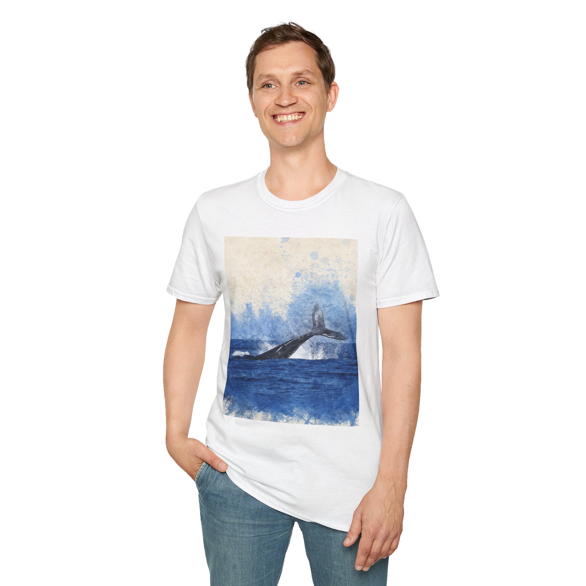 Whale Watching Unisex Softstyle T-Shirt, Ocean Lover Gift, Nature Tee