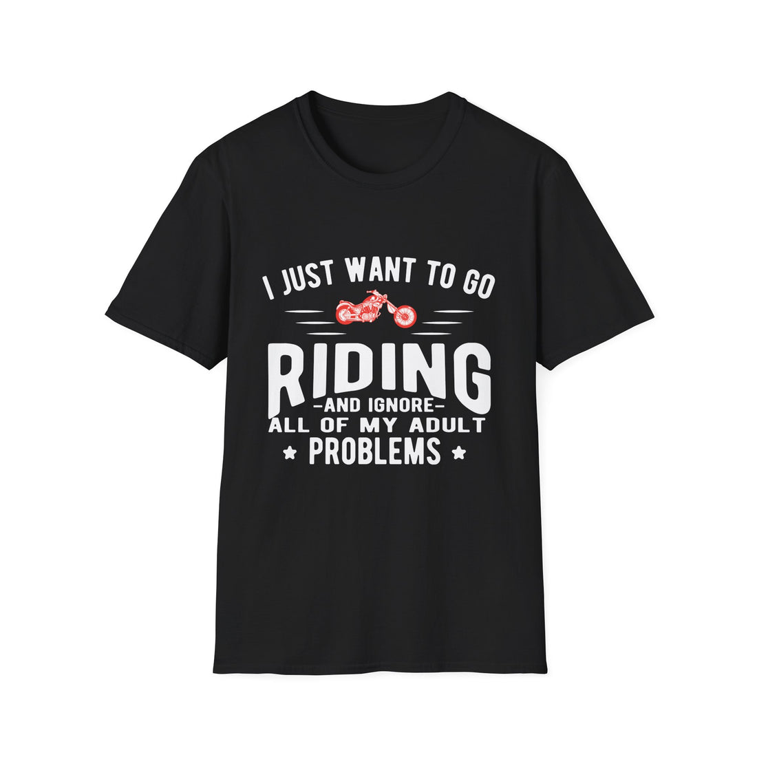 Funny Riding T-Shirt for Adults, Unisex Graphic Tee, Casual Wear, Gift for Riders, Adulting Humor Shirt