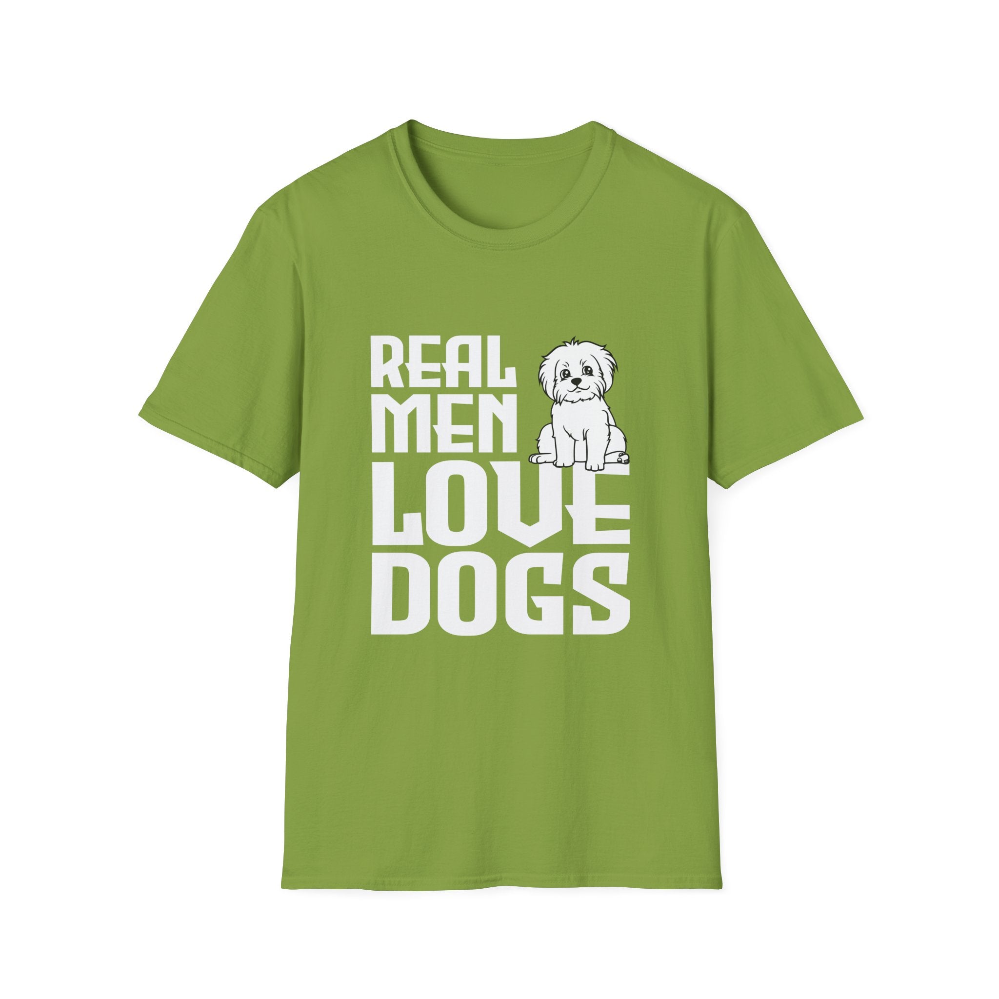 Unisex Dog Lover T-Shirt, Real Men Love Dogs Tee, Pet Owner Apparel, Gift for Dog Dads, Perfect for Birthdays