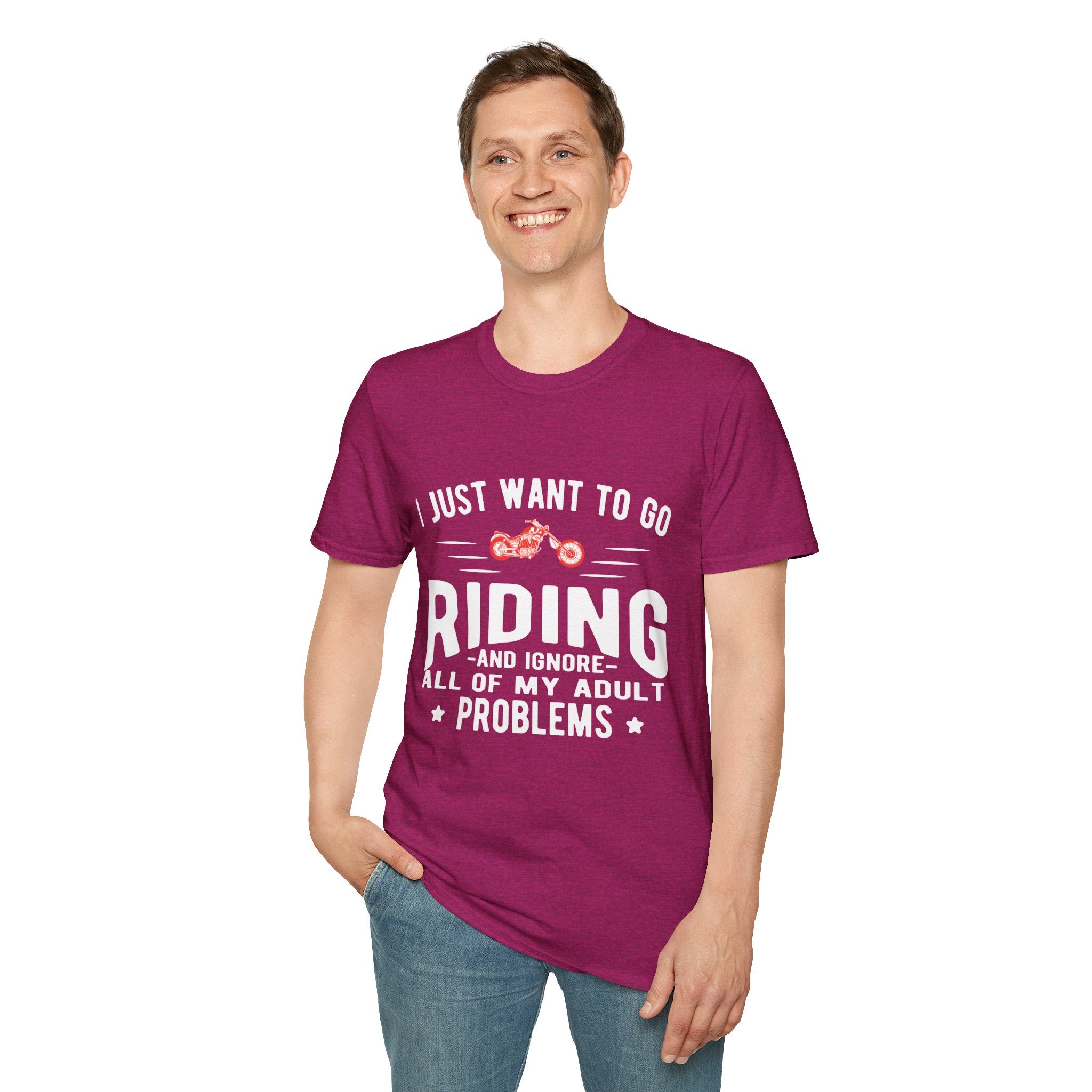 Funny Riding T-Shirt for Adults, Unisex Graphic Tee, Casual Wear, Gift for Riders, Adulting Humor Shirt