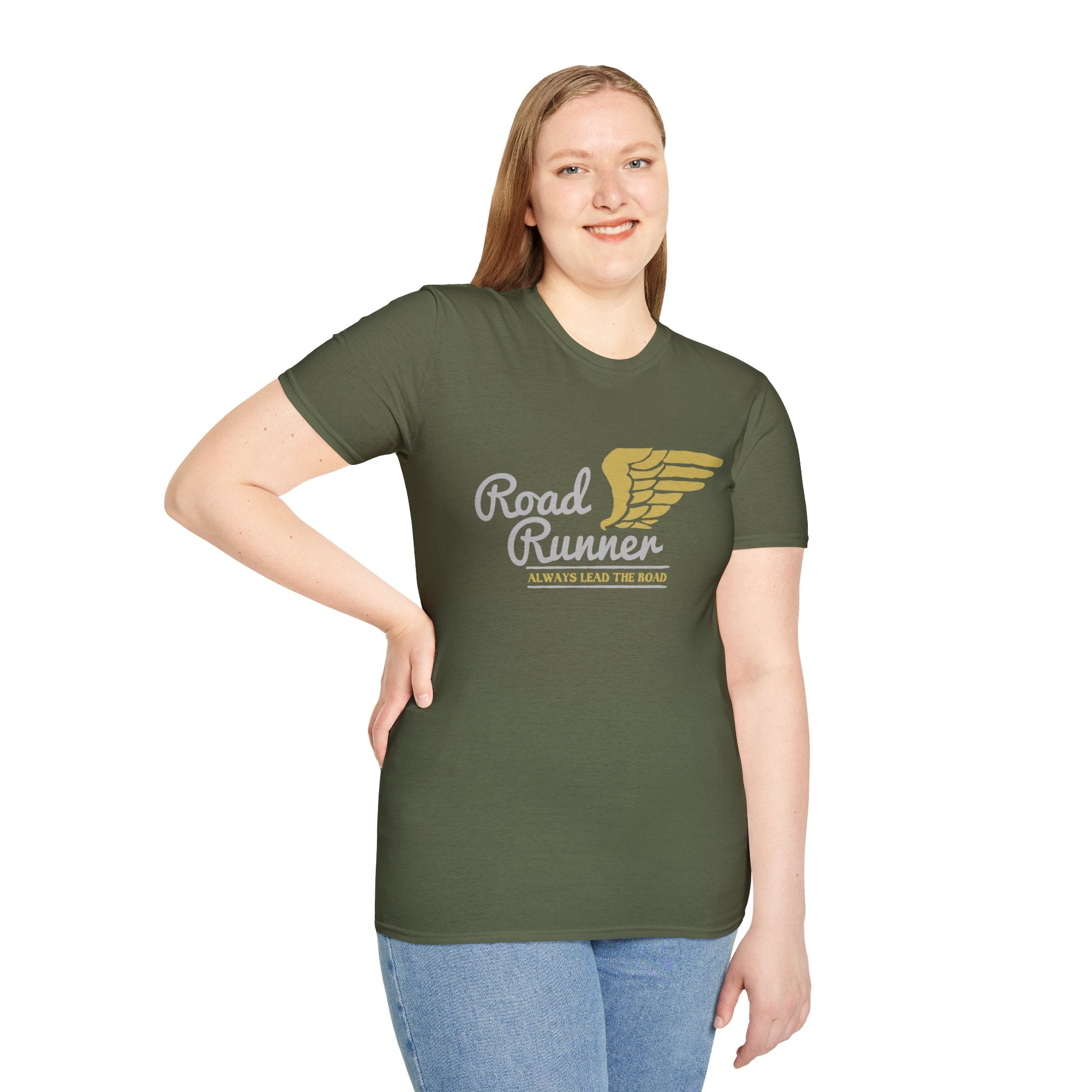 Road Runner Unisex Softstyle T-Shirt | Perfect Gift for Runners, Sports Lovers, Fitness Enthusiasts, Casual Wear, Marathon Events