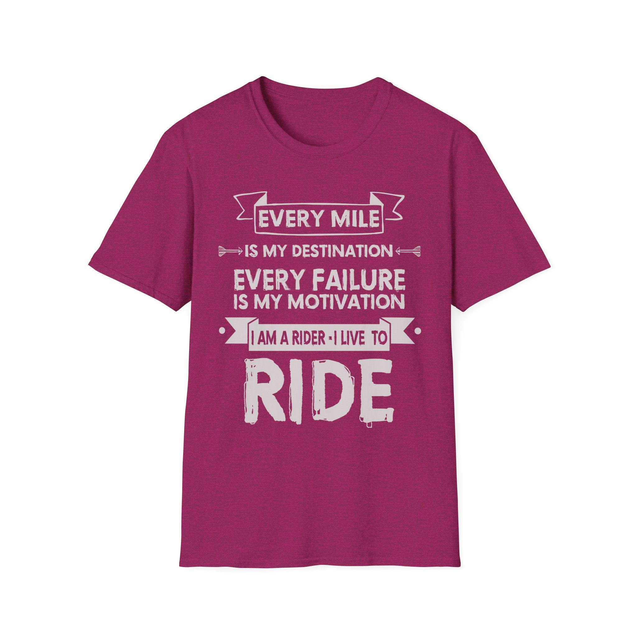 Inspirational Rider T-Shirt | Every Mile Is My Destination | Fitness Gift for Cyclists, Motivational Tee, Unisex Apparel