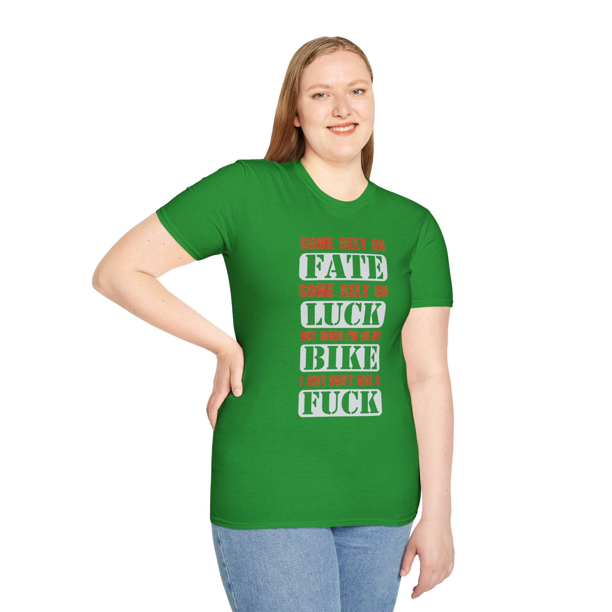 Rebellious Unisex T-Shirt - Fate, Luck, Bike, Adventure Shirt, Perfect for Bikers, Casual Wear, Gifts for Friends, Unique Graphic Tee