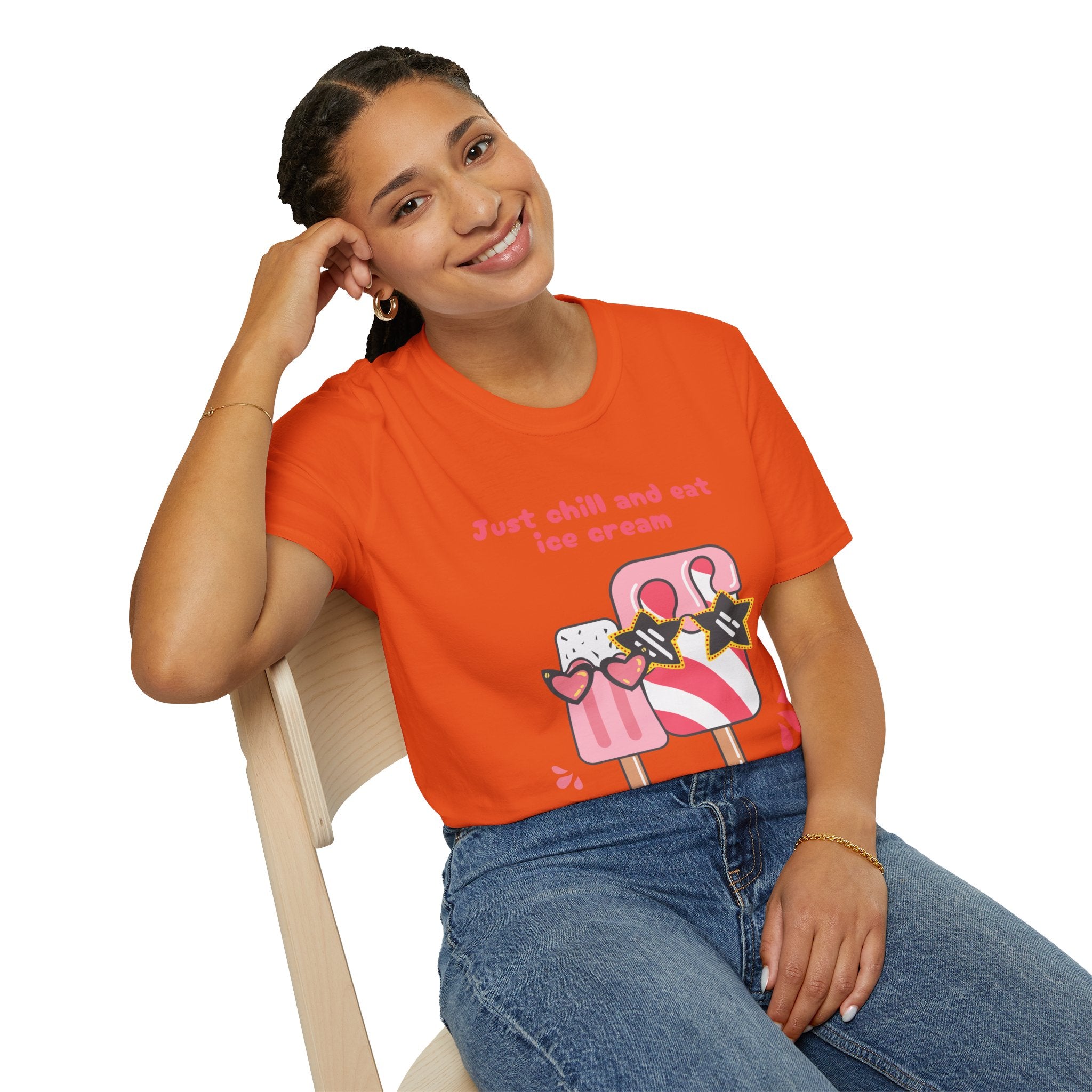 Summer Chill Ice Cream T-Shirt, Unisex Softstyle Tee, Cute Graphic Shirt