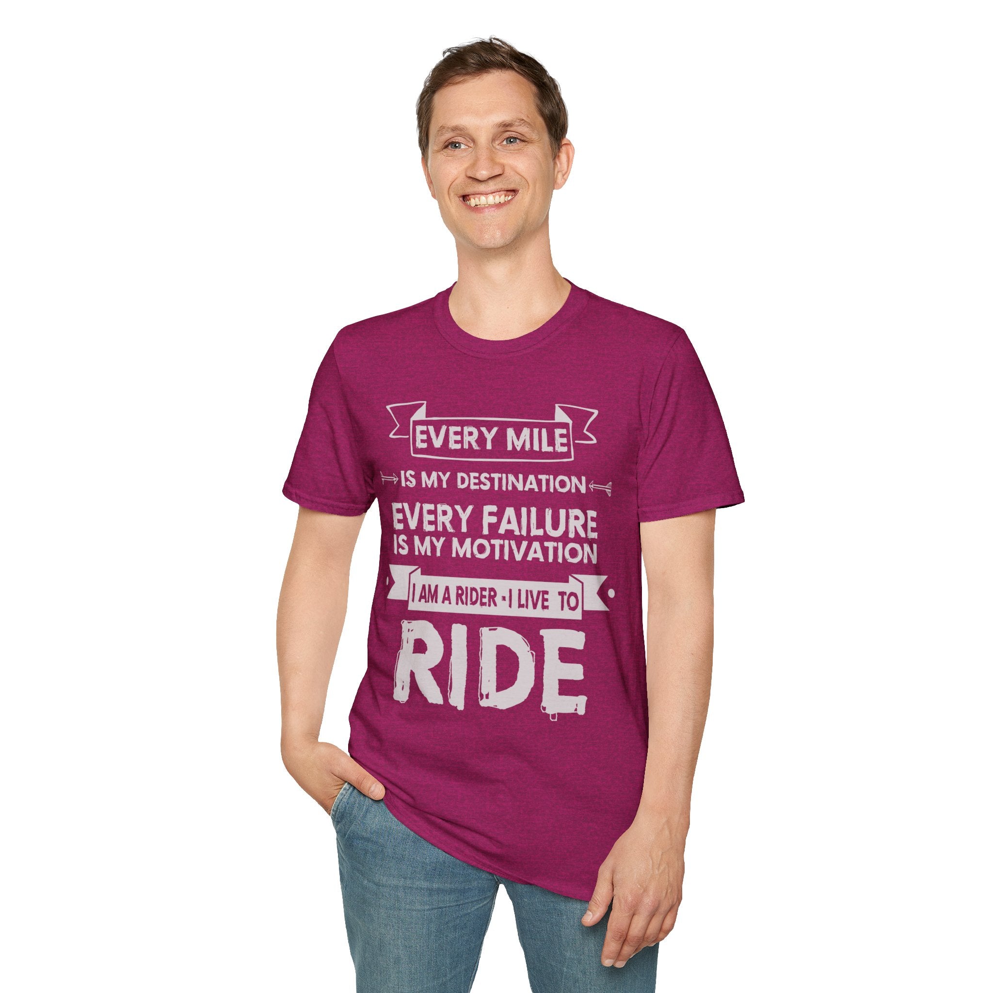 Inspirational Rider T-Shirt | Every Mile Is My Destination | Fitness Gift for Cyclists, Motivational Tee, Unisex Apparel