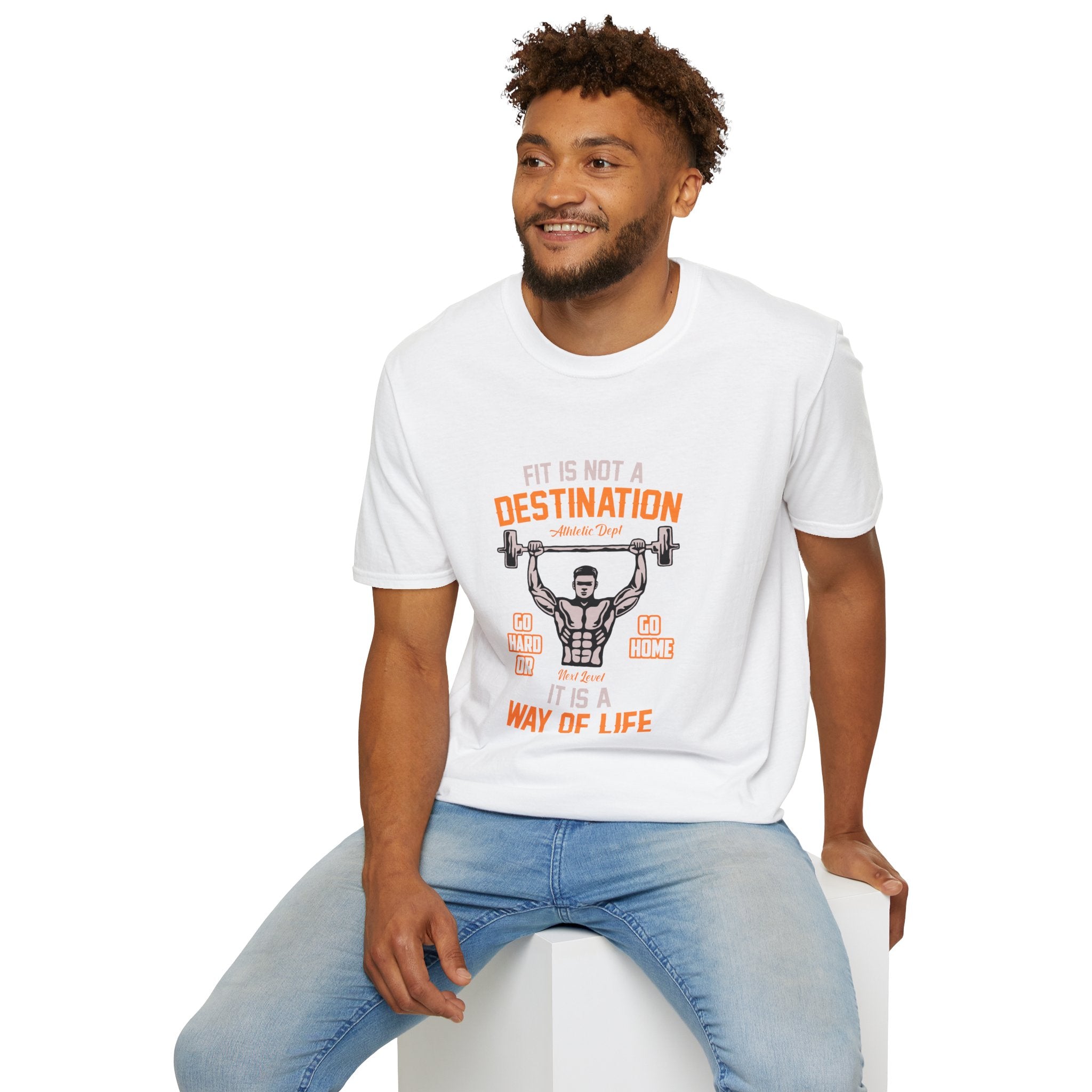 Fit Is Not a Destination Unisex Softstyle T-Shirt, Fitness Apparel, Motivational Tee, Gym Shirt, Gift for Fitness Lovers, Workout Top