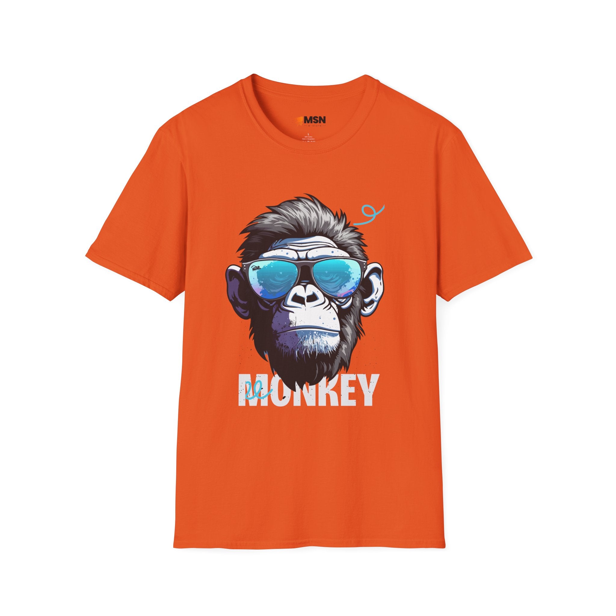 Cool Monkey Graphic Tee, Fun Unisex Softstyle T-Shirt, Animal Lover Gift