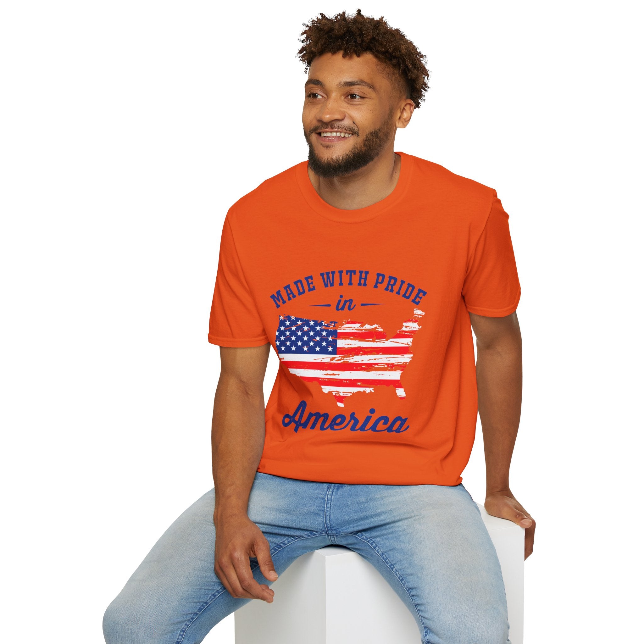 Pride USA Unisex T-Shirt, American Flag Graphic Tee, Independence Day Shirt, Gift for Patriots, Casual Everyday Wear