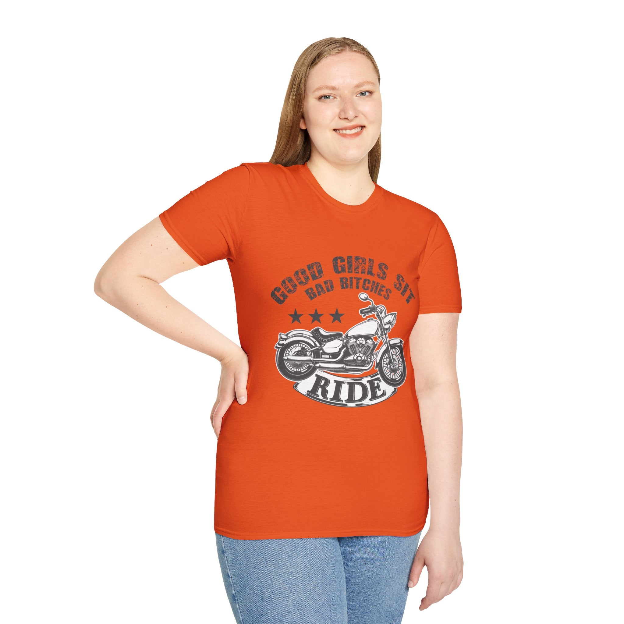 Good Girls Sit Bad Bitches Ride Unisex T-Shirt, Biker Tee, Gift for Motorcycle Lovers, Casual Wear, Birthday Gift