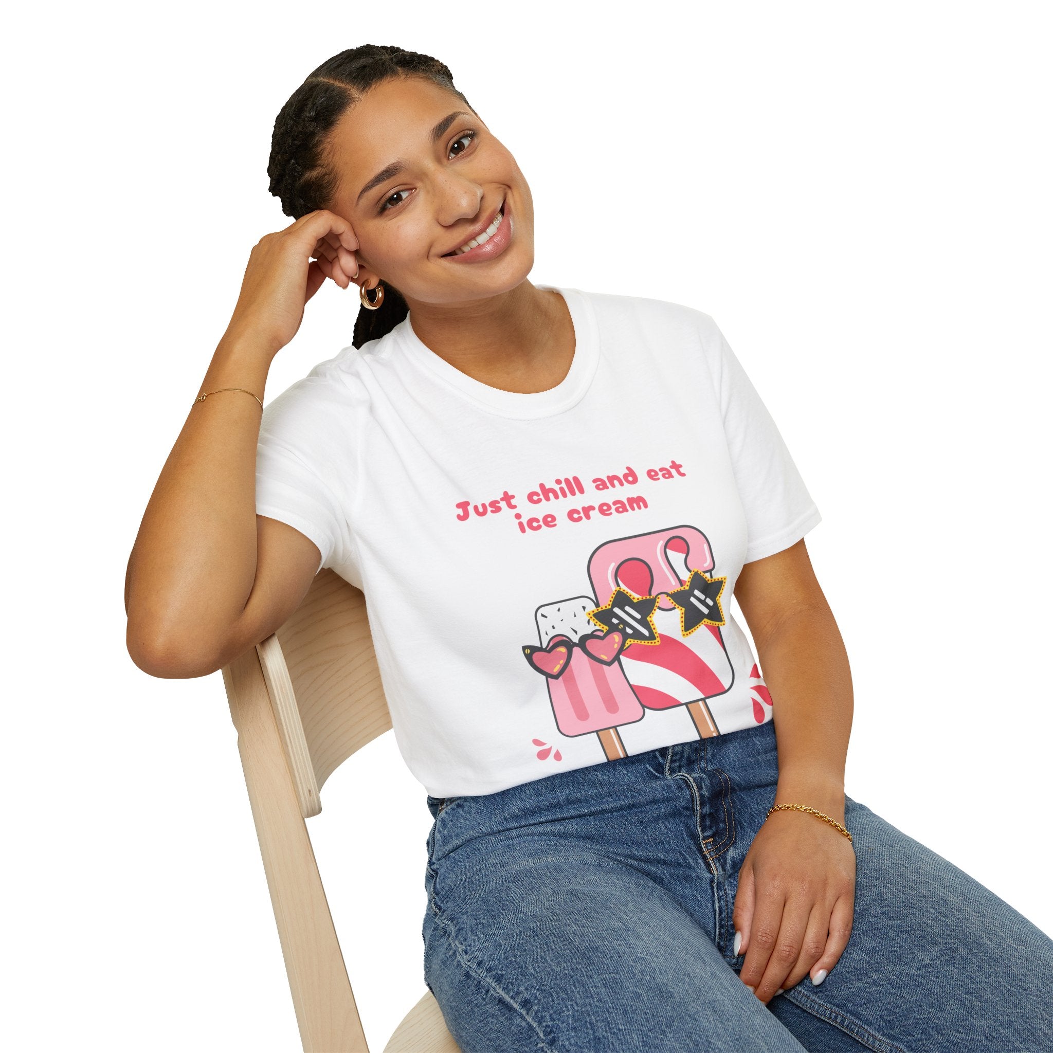 Summer Chill Ice Cream T-Shirt, Unisex Softstyle Tee, Cute Graphic Shirt