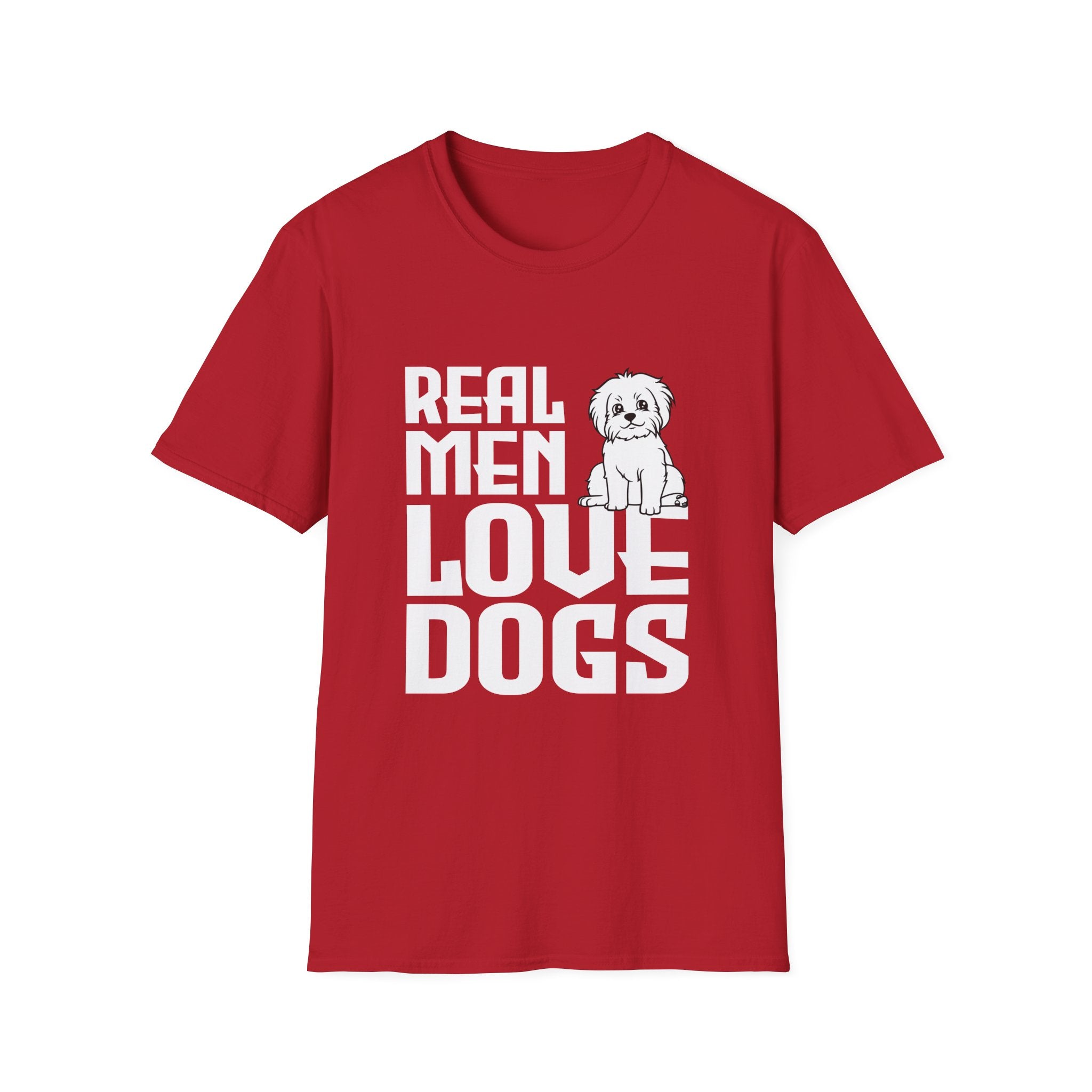 Unisex Dog Lover T-Shirt, Real Men Love Dogs Tee, Pet Owner Apparel, Gift for Dog Dads, Perfect for Birthdays