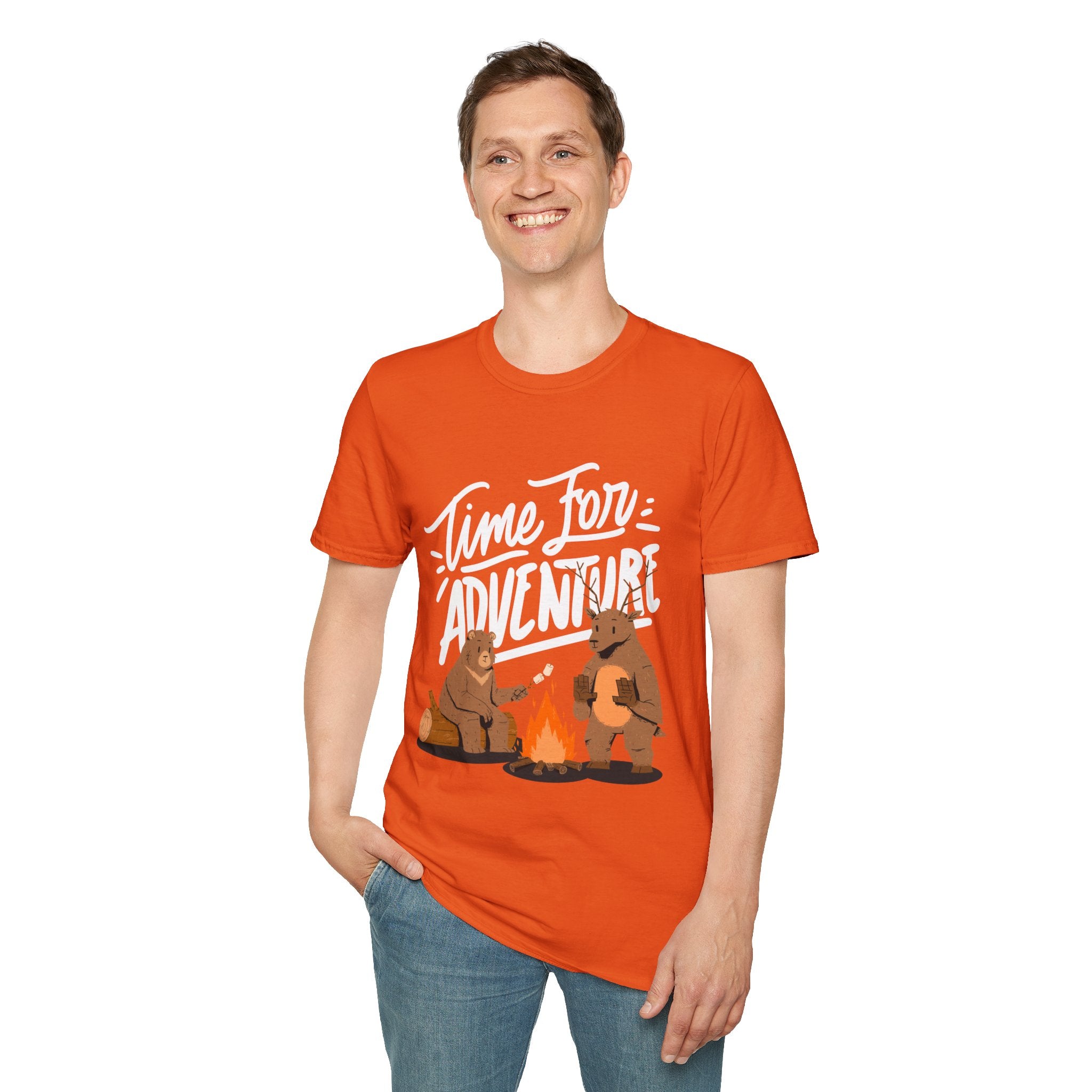 Adventure Bears Unisex Softstyle T-Shirt, Camping Shirt