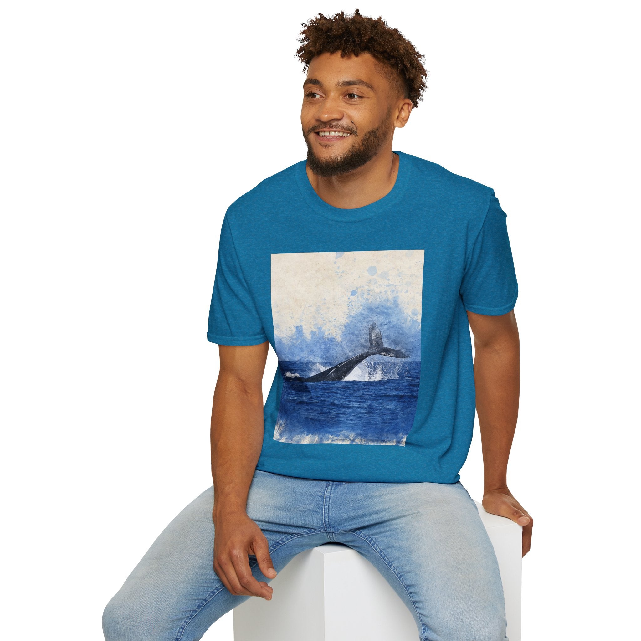 Whale Watching Unisex Softstyle T-Shirt, Ocean Lover Gift, Nature Tee