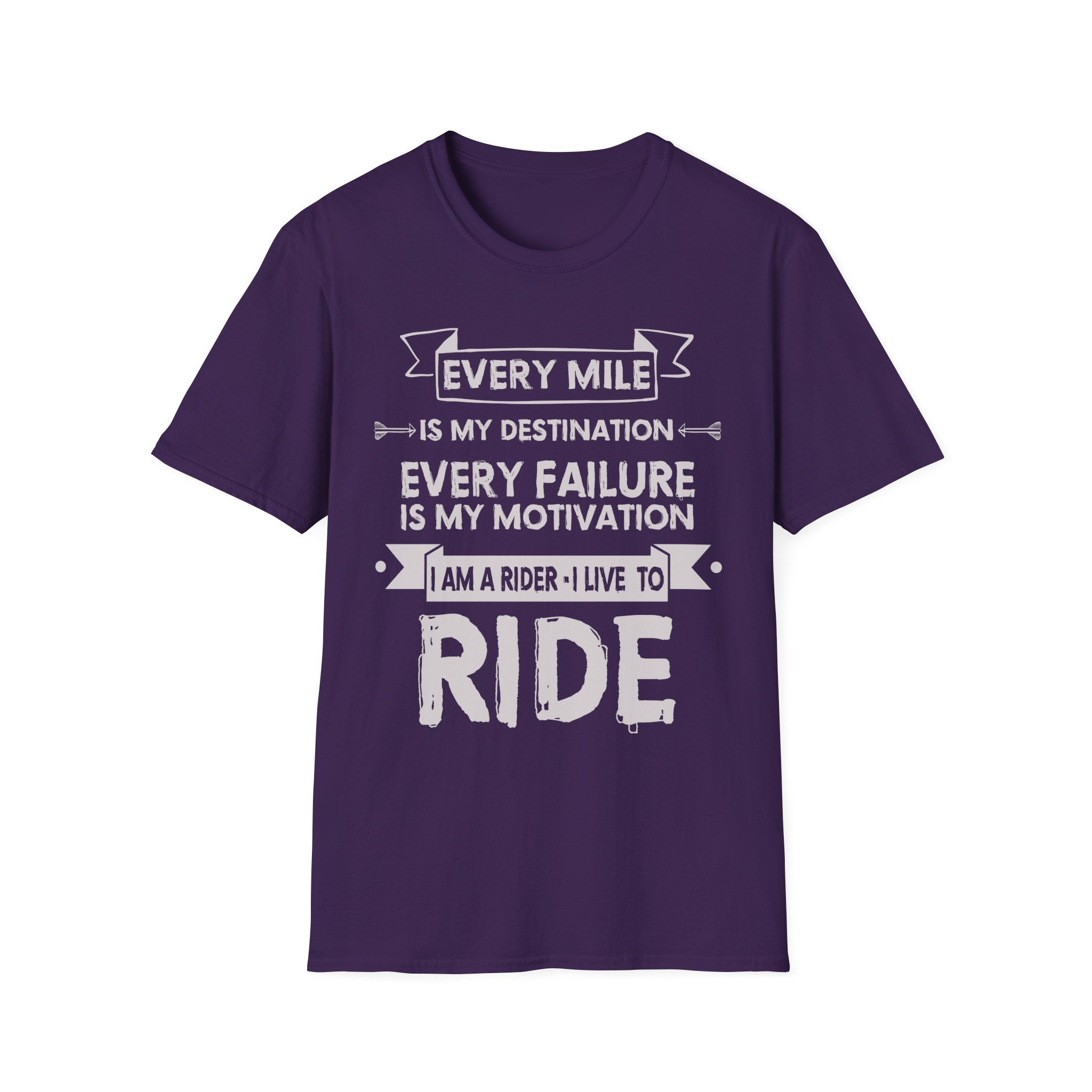 Inspirational Rider T-Shirt | Every Mile Is My Destination | Fitness Gift for Cyclists, Motivational Tee, Unisex Apparel