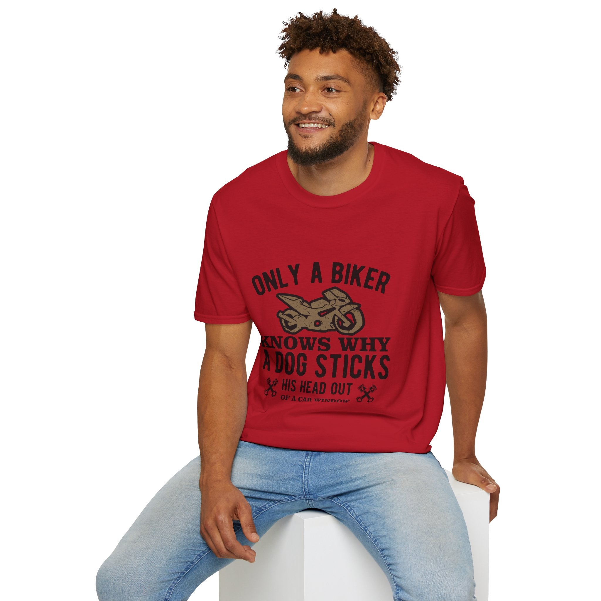 Funny Biker T-Shirt, Unisex Softstyle Tee for Dog Lovers, Perfect Gift for Birthdays, Holidays, and Biker Events, Cool Graphic Tee, [...]