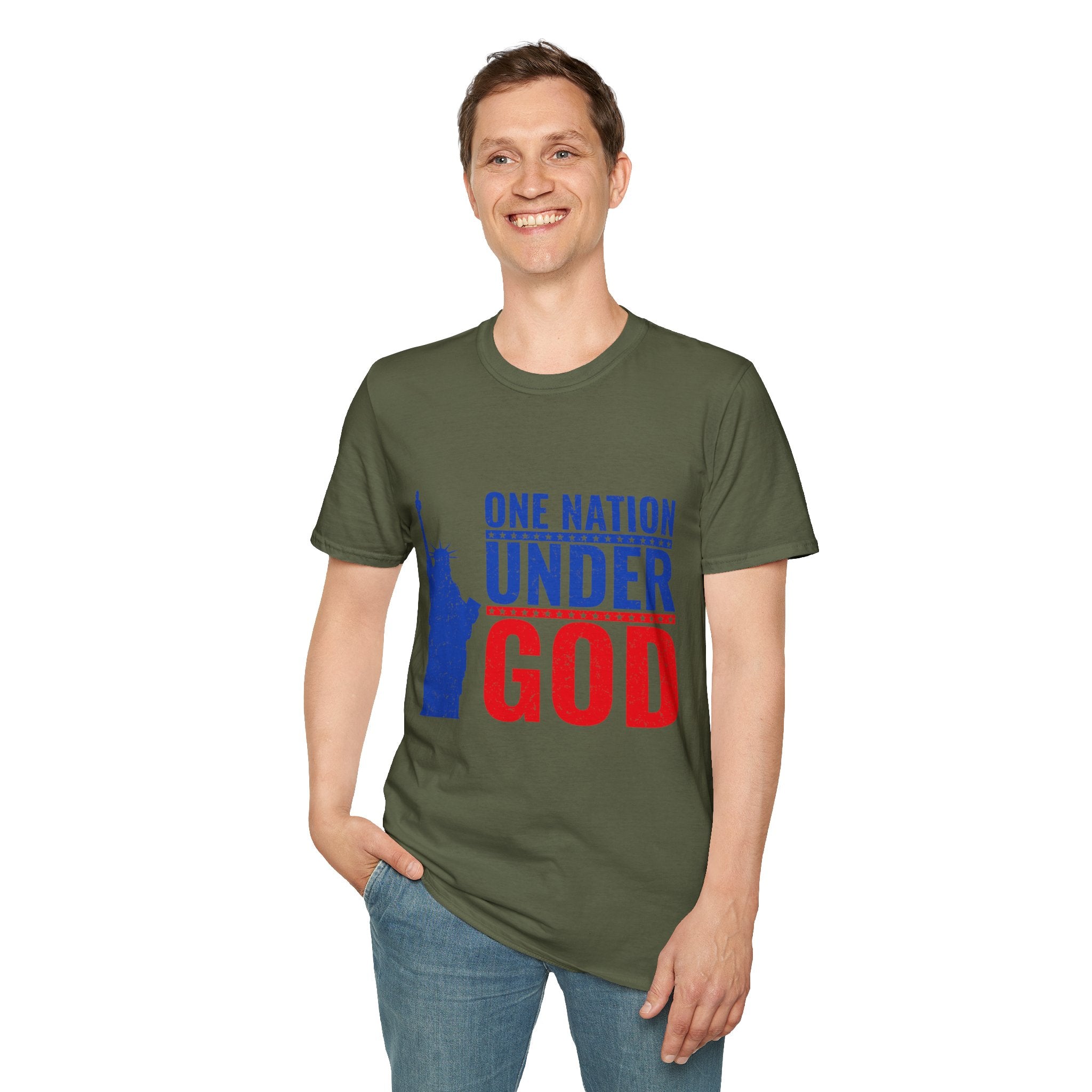 Patriotic Graphic T-Shirt | One Nation Under God | Unisex Casual Wear for Holidays, Independence Day, Family Gatherings, Political [...]