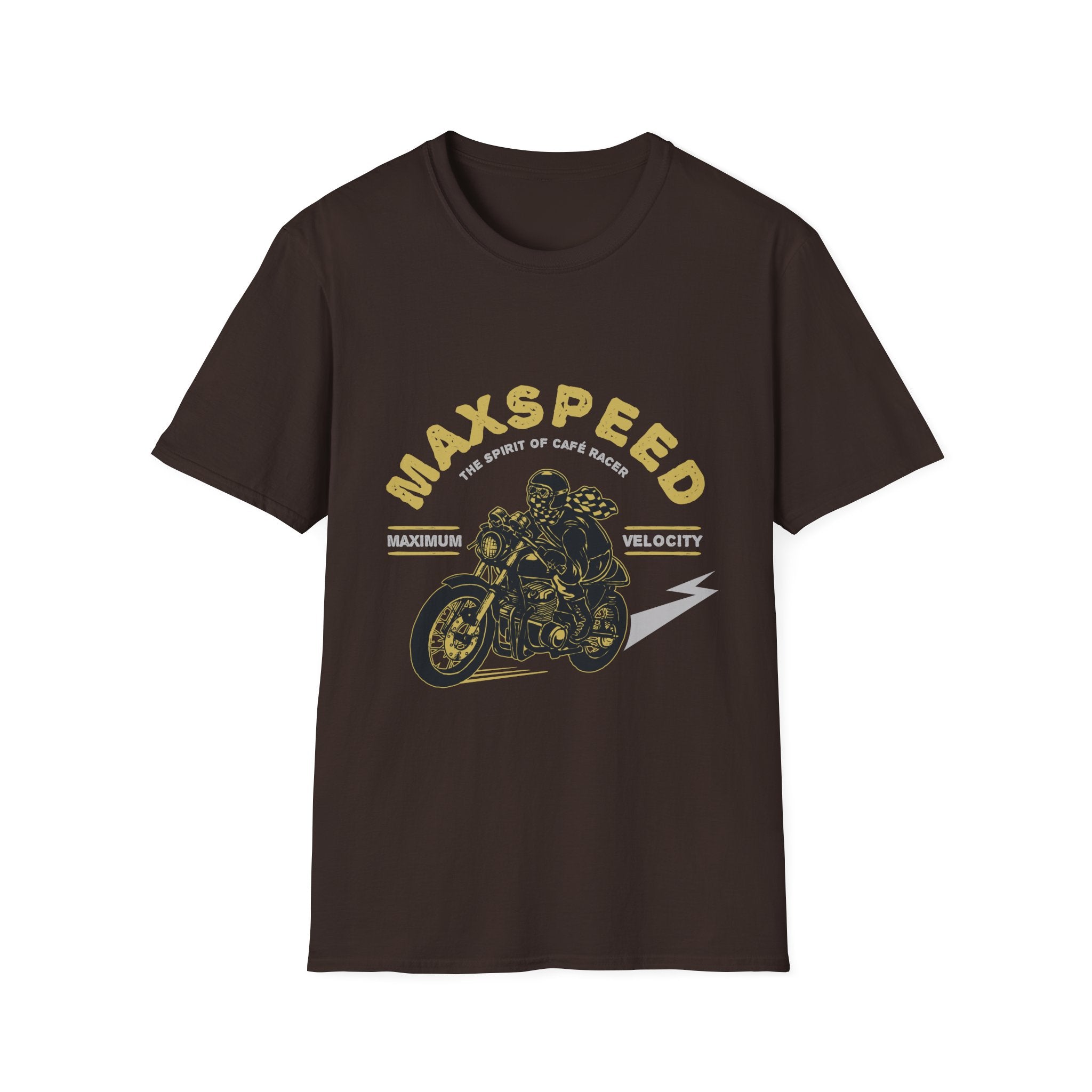 Maxspeed Motorcycle Unisex Softstyle T-Shirt, Biker Tee, Gift for Him, Casual Wear, Custom Graphic Shirt, Motorcycle Enthusiast Apparel