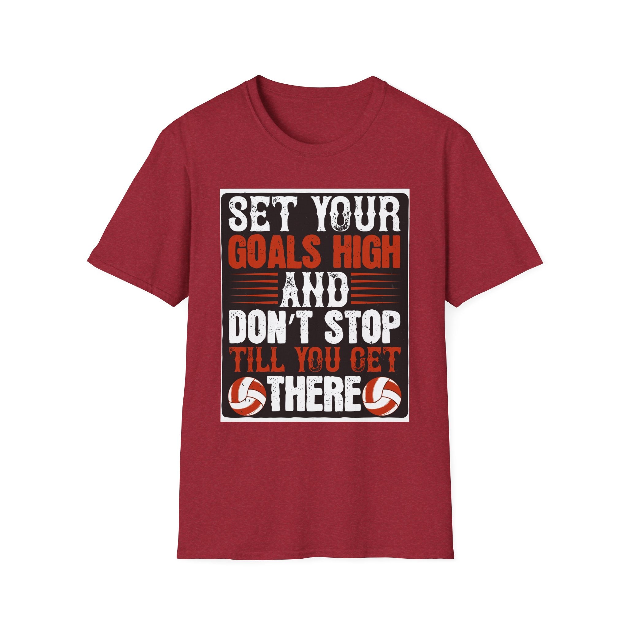 Motivational Unisex T-Shirt - "Set Your Goals High" - Inspirational Workout Tee