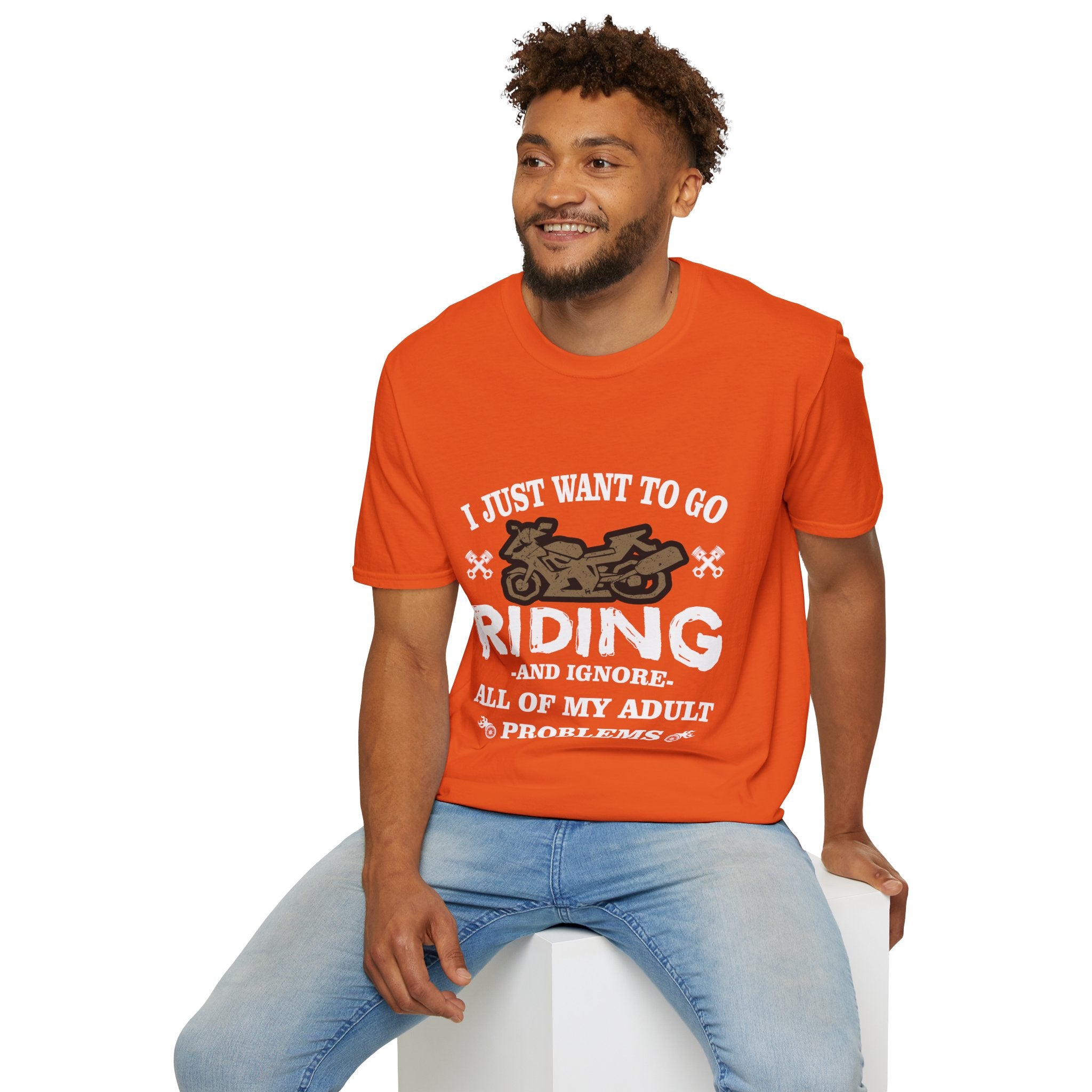 Unisex Riding T-Shirt - Perfect for Bikers, Adulting Humor, Birthdays, Gifts for Him, Summer Wear