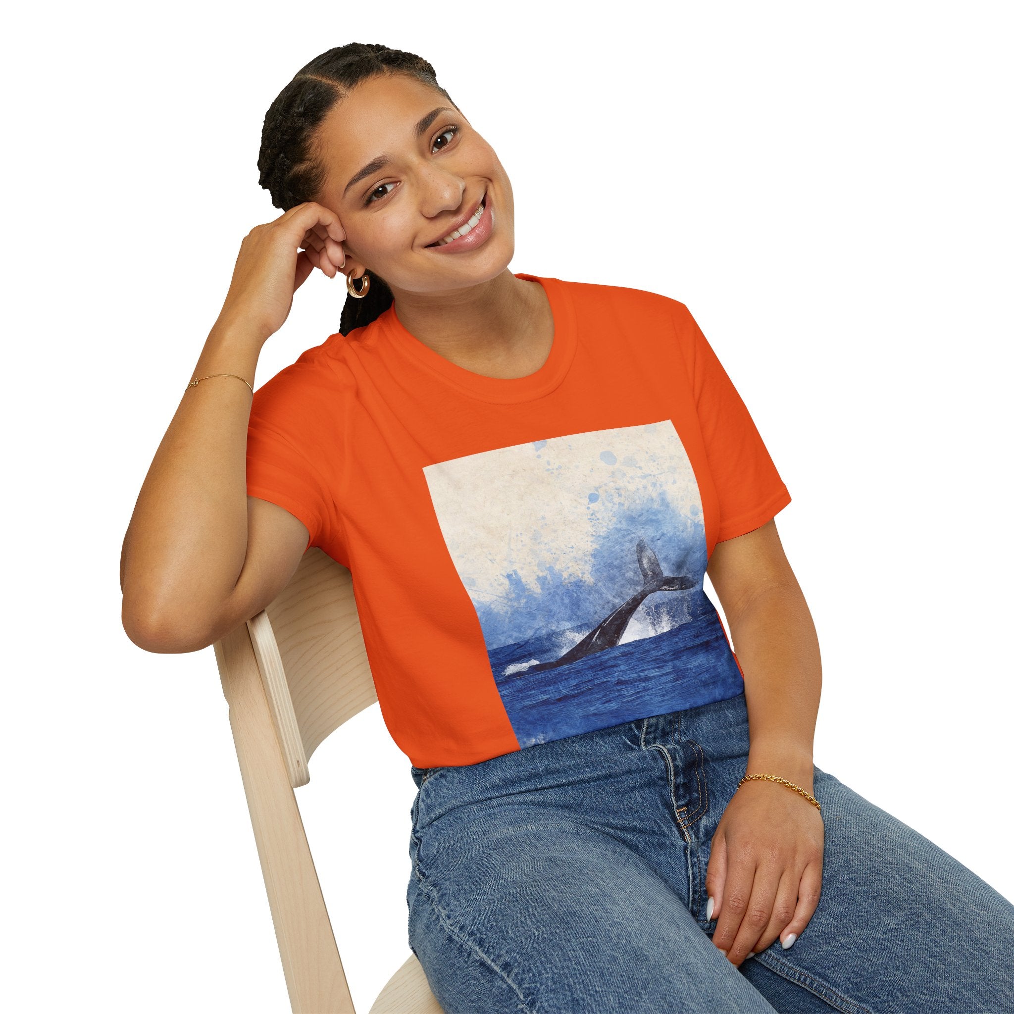 Whale Watching Unisex Softstyle T-Shirt, Ocean Lover Gift, Nature Tee