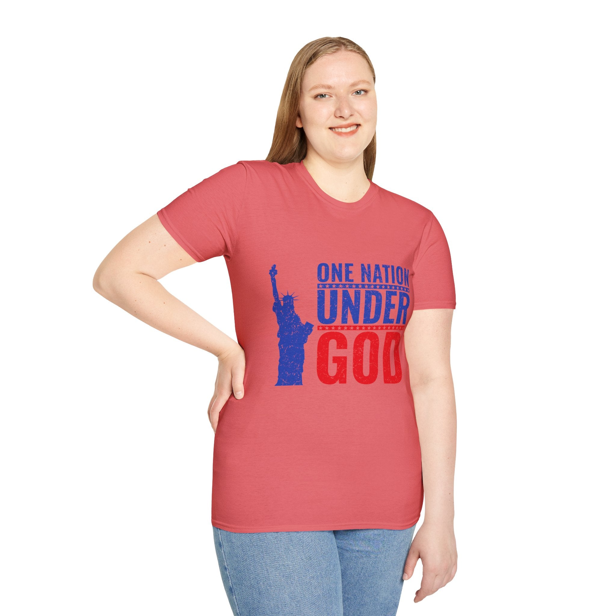 Patriotic Graphic T-Shirt | One Nation Under God | Unisex Casual Wear for Holidays, Independence Day, Family Gatherings, Political [...]