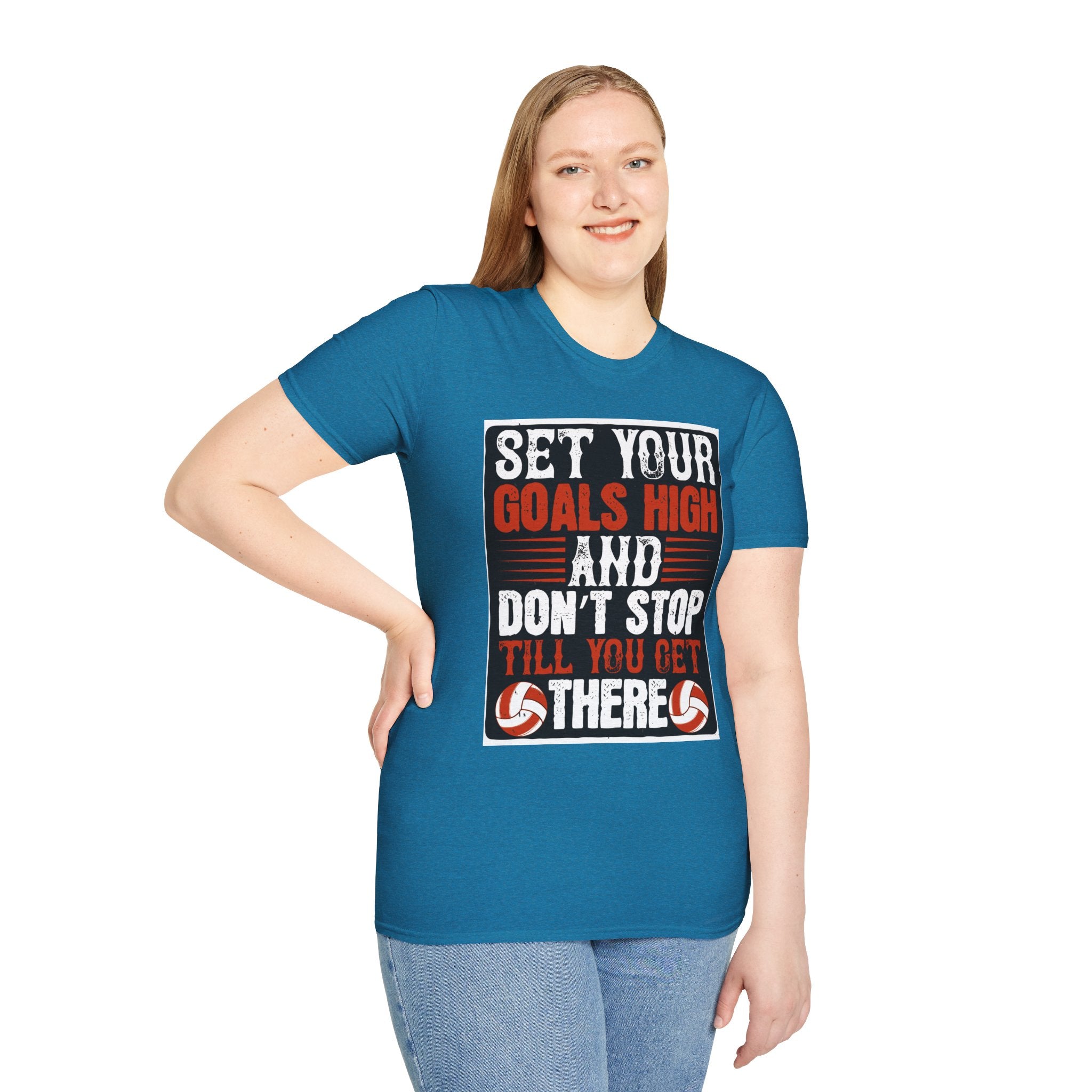 Motivational Unisex T-Shirt - "Set Your Goals High" - Inspirational Workout Tee