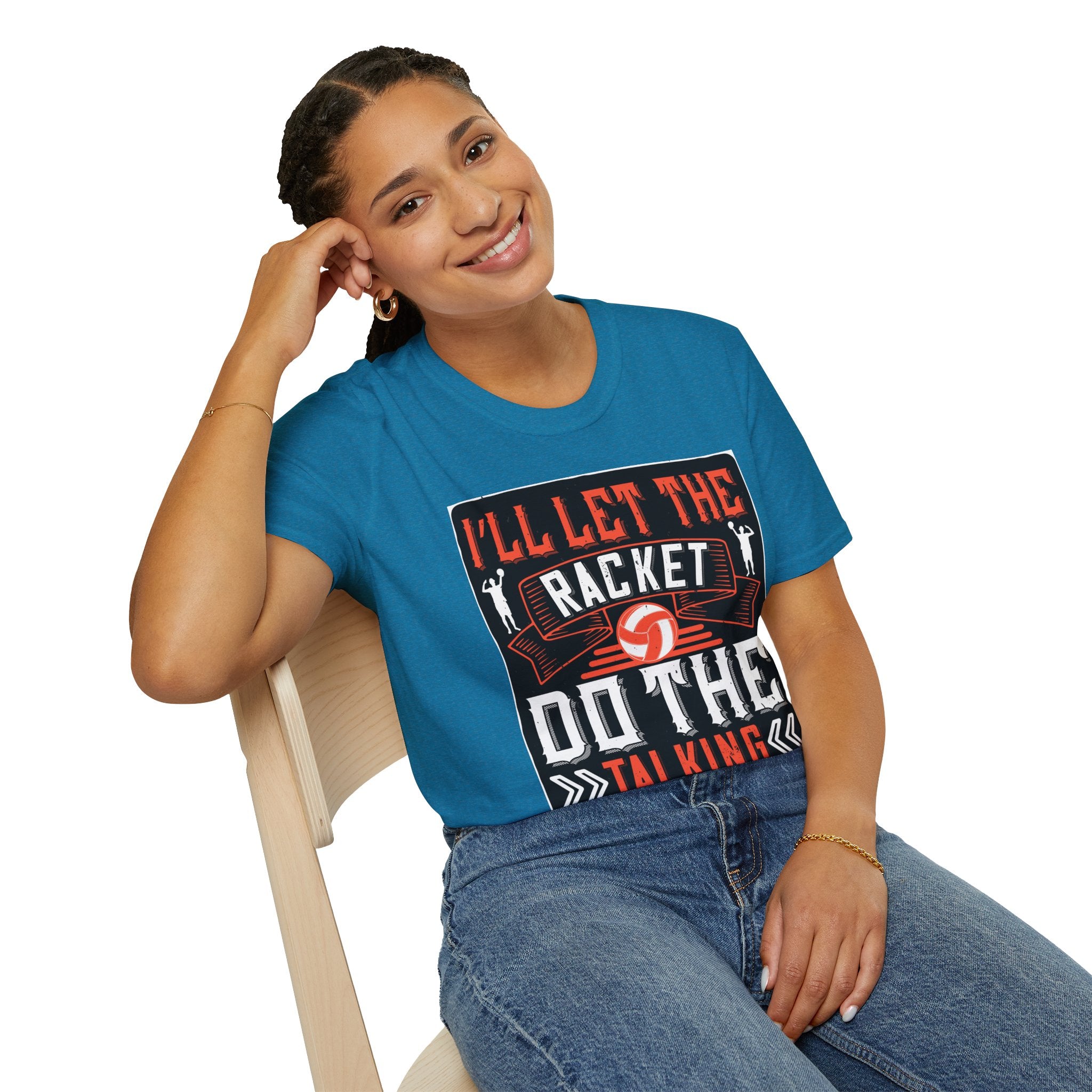 Sporty Unisex Softstyle T-Shirt | Inspirational Racket Design | Ideal for Sports Lovers, Coaches, and Gifts