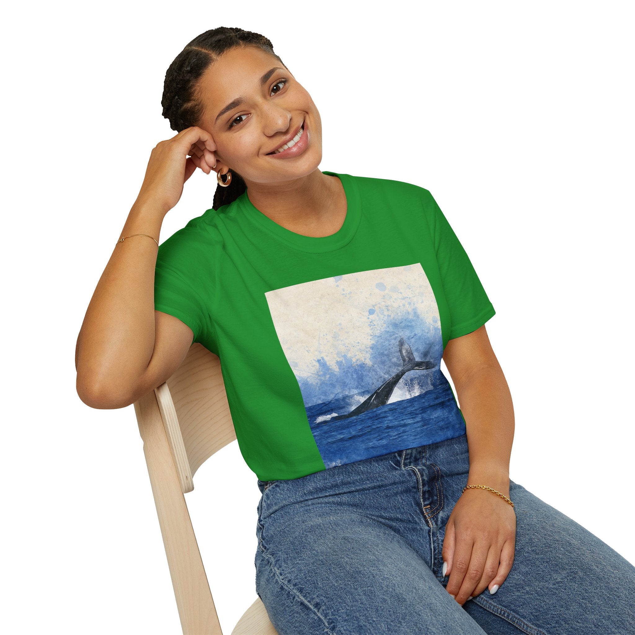 Whale Watching Unisex Softstyle T-Shirt, Ocean Lover Gift, Nature Tee