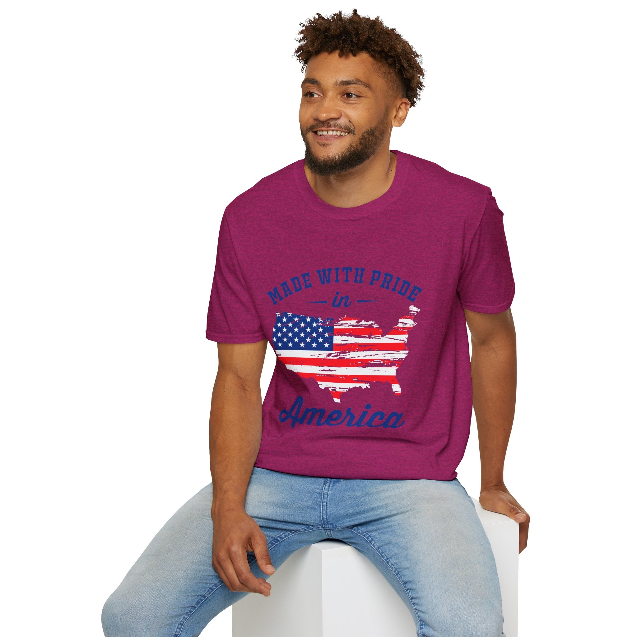 Pride USA Unisex T-Shirt, American Flag Graphic Tee, Independence Day Shirt, Gift for Patriots, Casual Everyday Wear