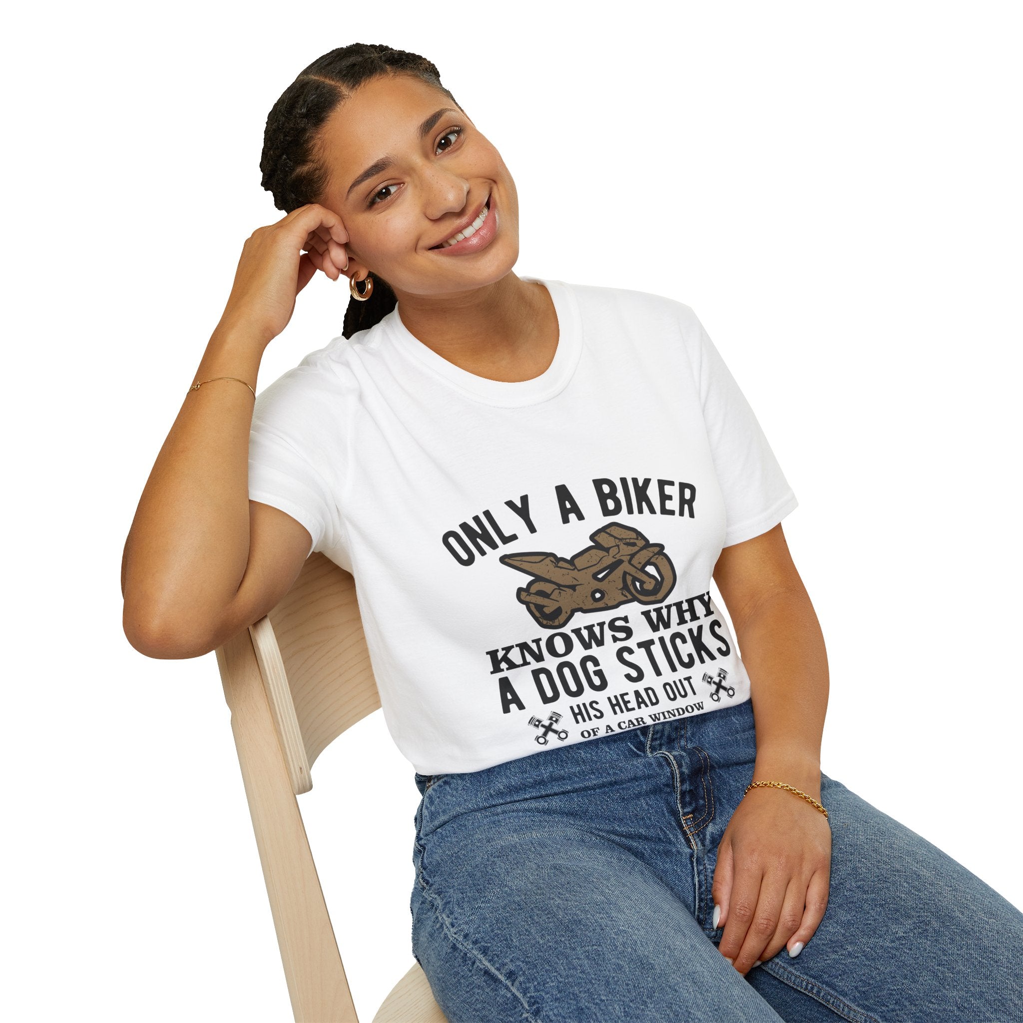Funny Biker T-Shirt, Unisex Softstyle Tee for Dog Lovers, Perfect Gift for Birthdays, Holidays, and Biker Events, Cool Graphic Tee, [...]