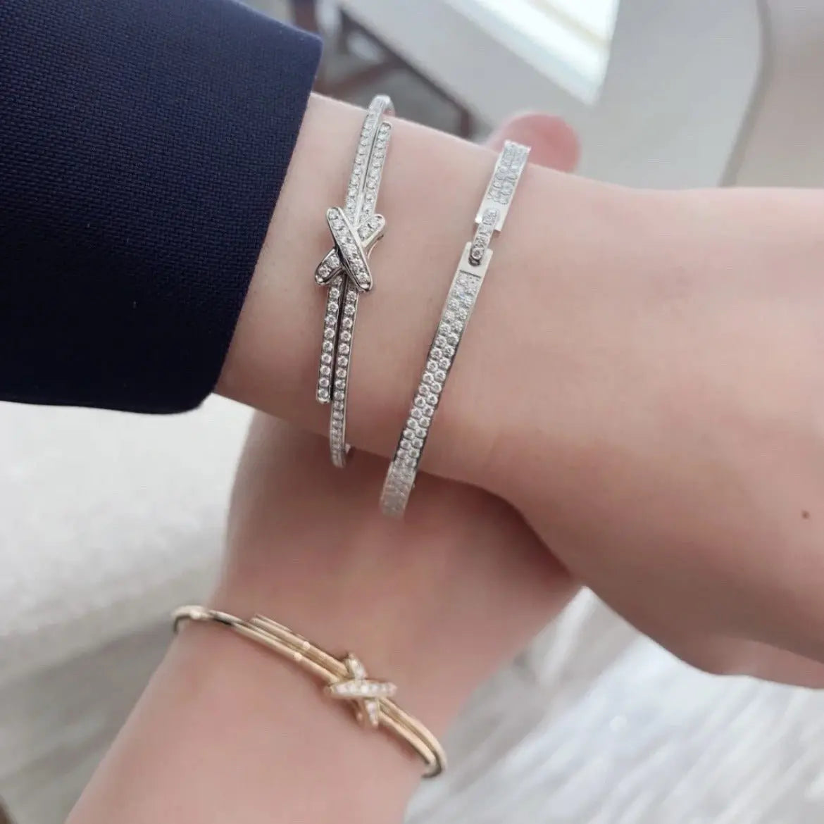 925 Sterling Silver Shangmei Cross Full Diamond Bracelet Advibe Studio