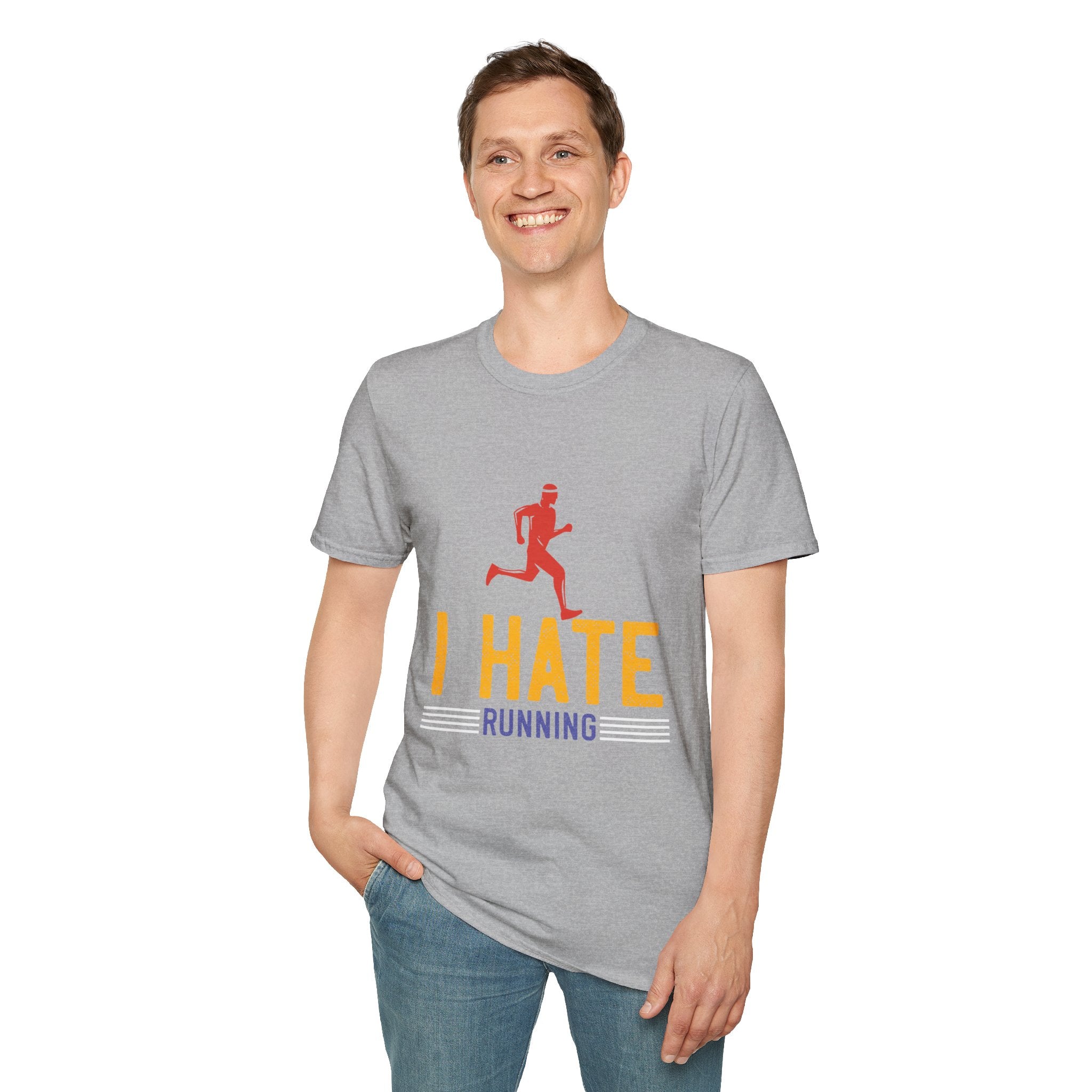 Unisex Softstyle T-Shirt with 'I Hate Running' Slogan