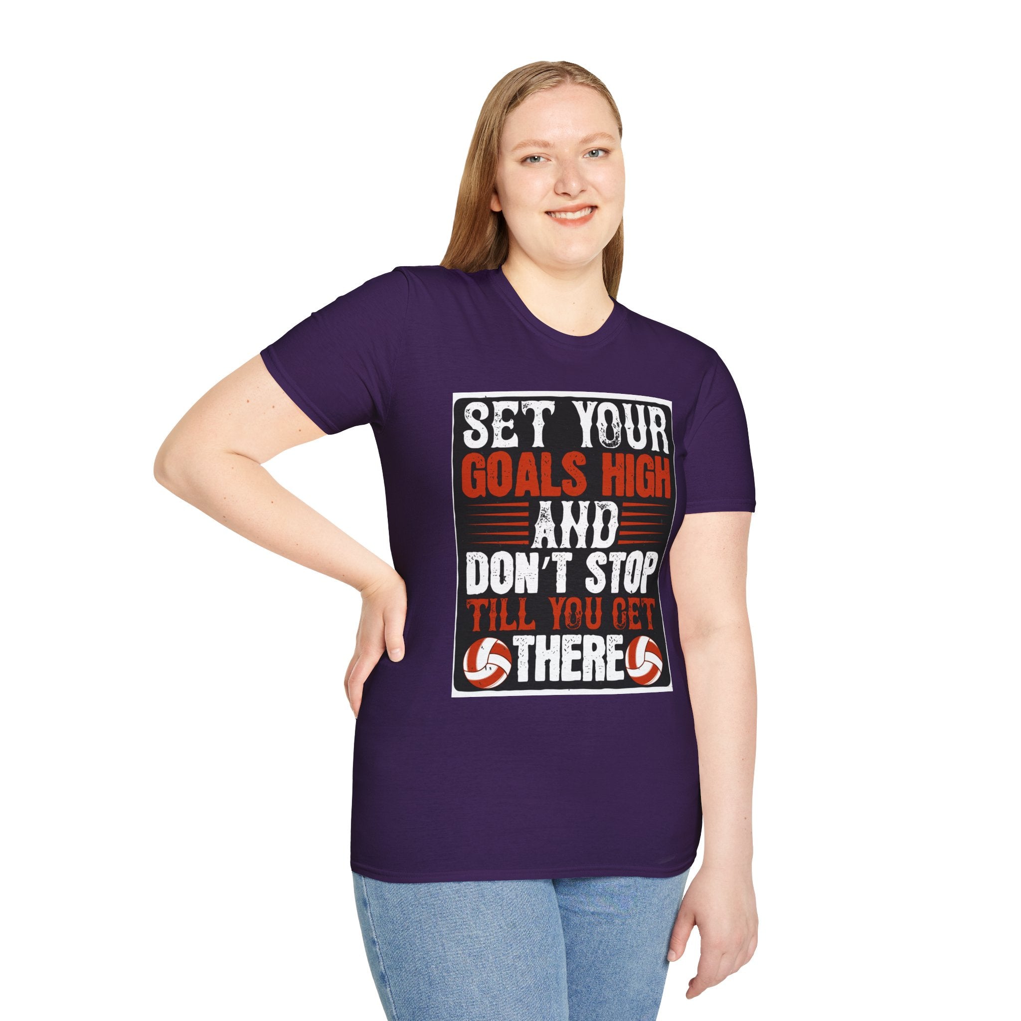 Motivational Unisex T-Shirt - "Set Your Goals High" - Inspirational Workout Tee