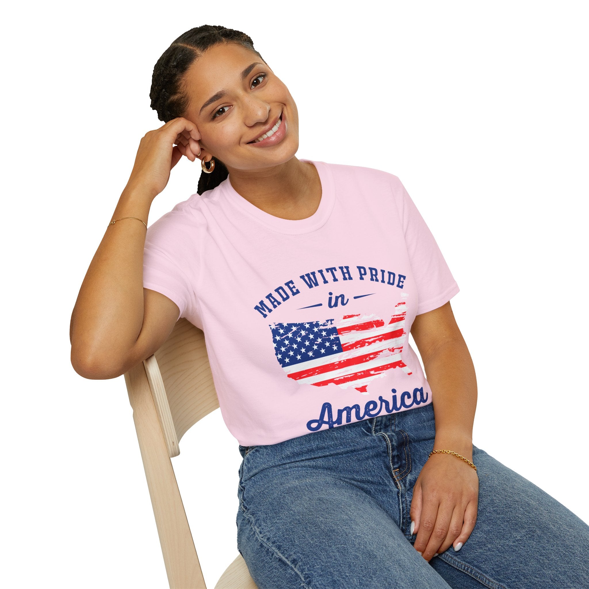 Pride USA Unisex T-Shirt, American Flag Graphic Tee, Independence Day Shirt, Gift for Patriots, Casual Everyday Wear