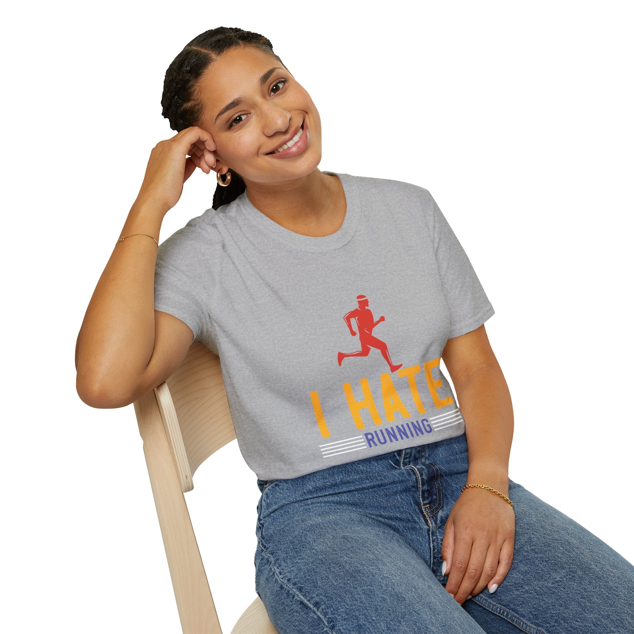 Unisex Softstyle T-Shirt with 'I Hate Running' Slogan