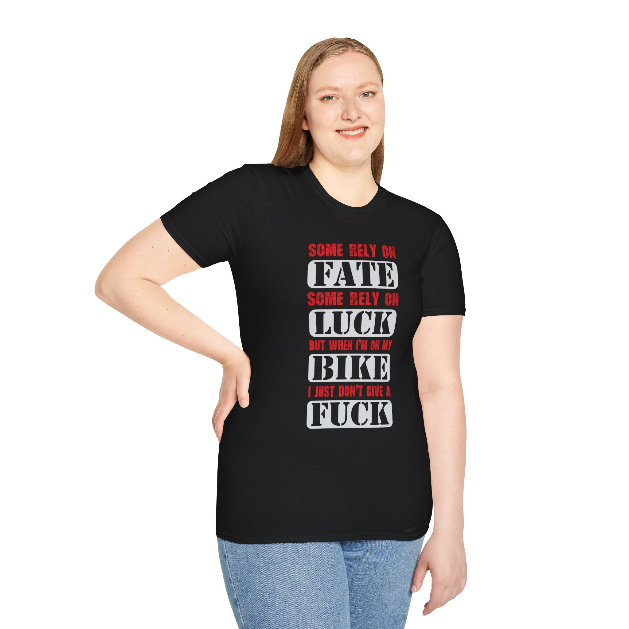 Rebellious Unisex T-Shirt - Fate, Luck, Bike, Adventure Shirt, Perfect for Bikers, Casual Wear, Gifts for Friends, Unique Graphic Tee