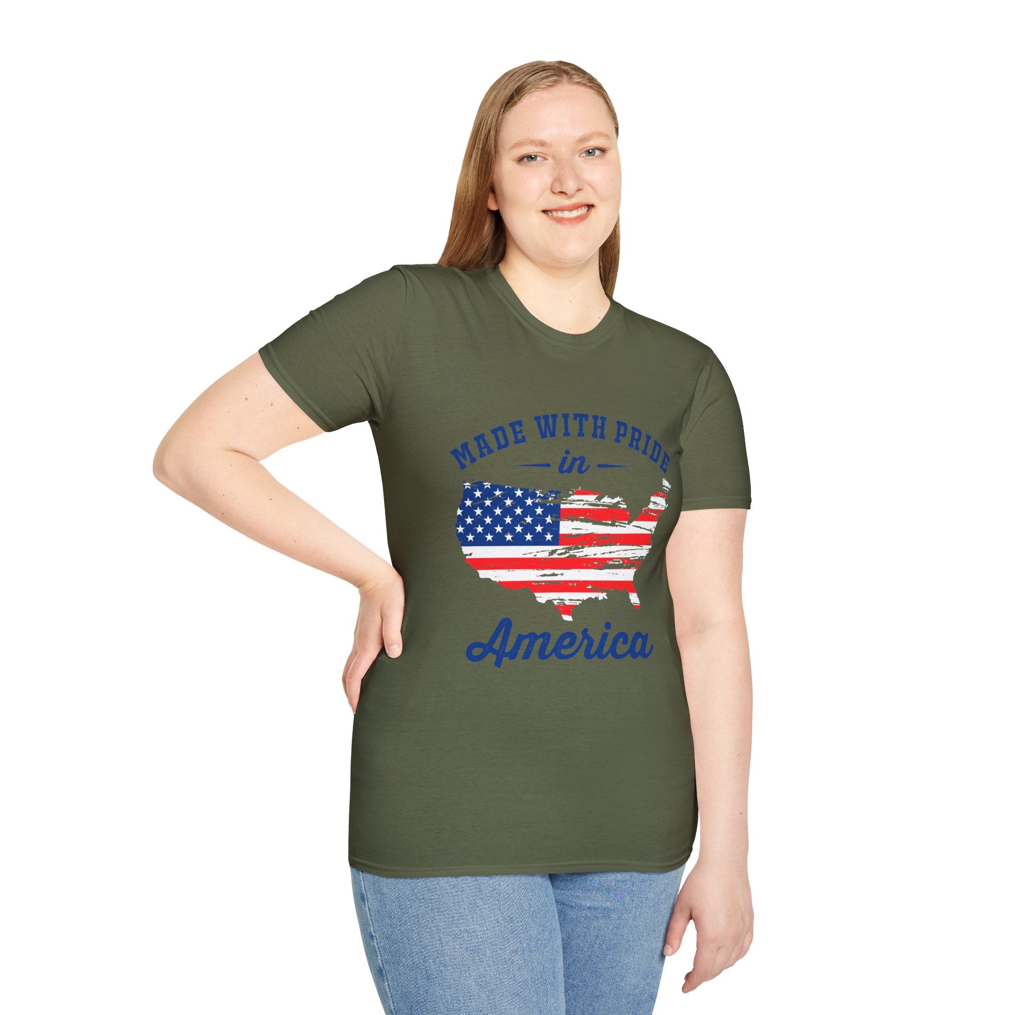 Pride USA Unisex T-Shirt, American Flag Graphic Tee, Independence Day Shirt, Gift for Patriots, Casual Everyday Wear
