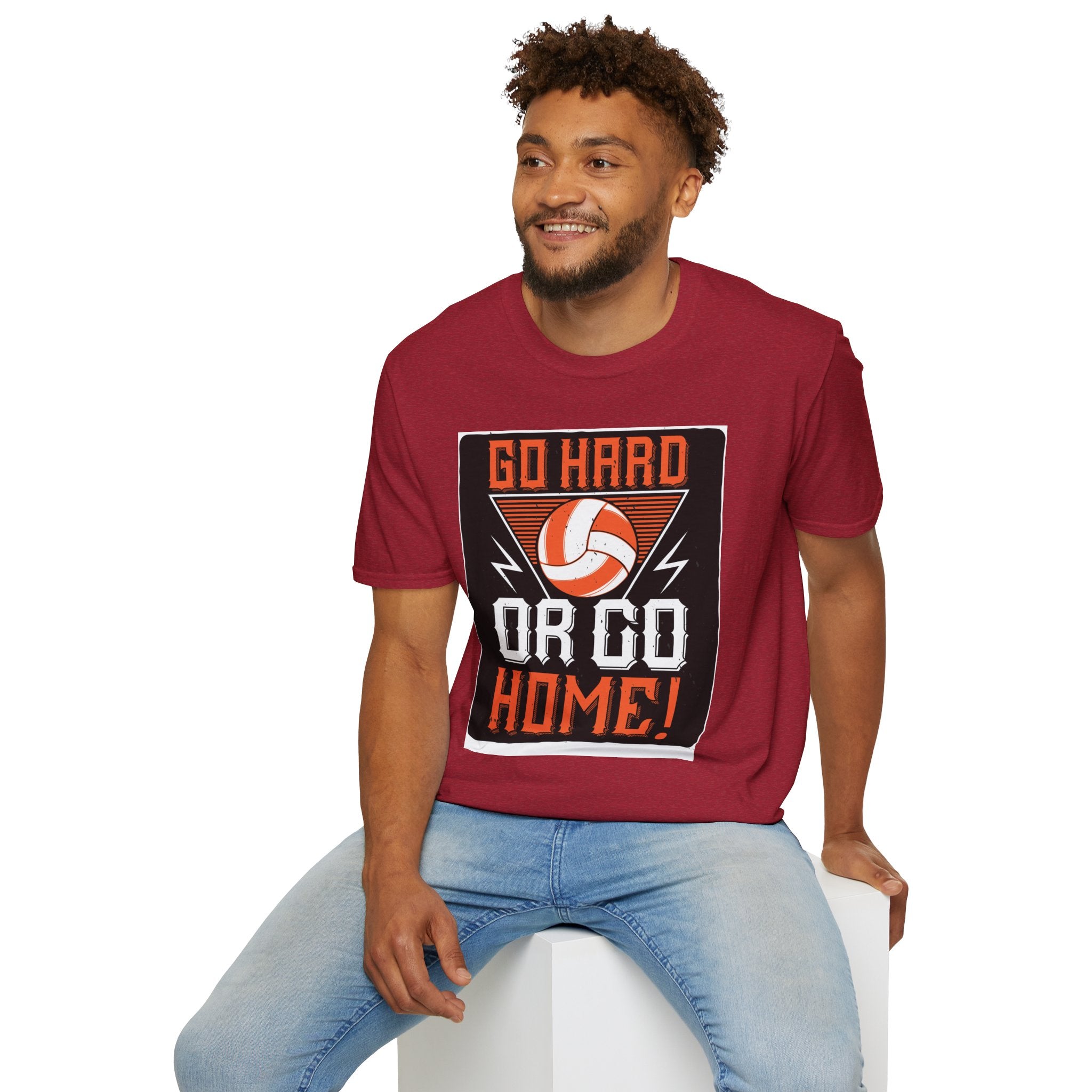 Volleyball Motivational T-Shirt - Go Hard or Go Home, Athletic Shirt, Sports Apparel