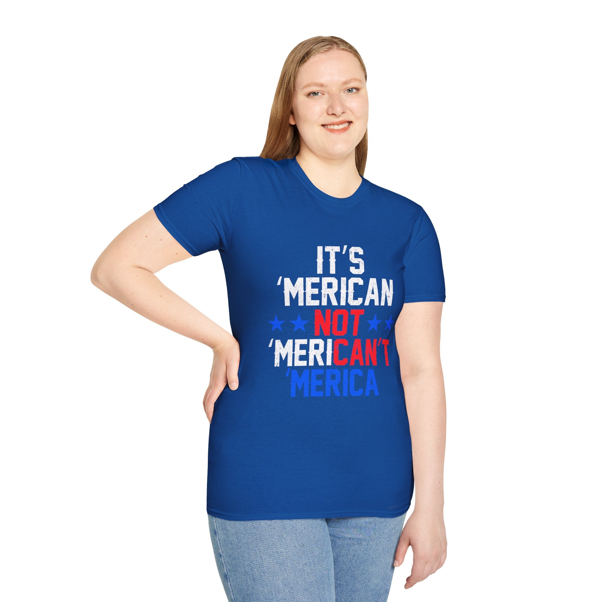 Patriotic Graphic Tee for Freedom Lovers - Unisex Softstyle T-Shirt, Casual Wear, Independence Day, Election Shirt, Gift Idea