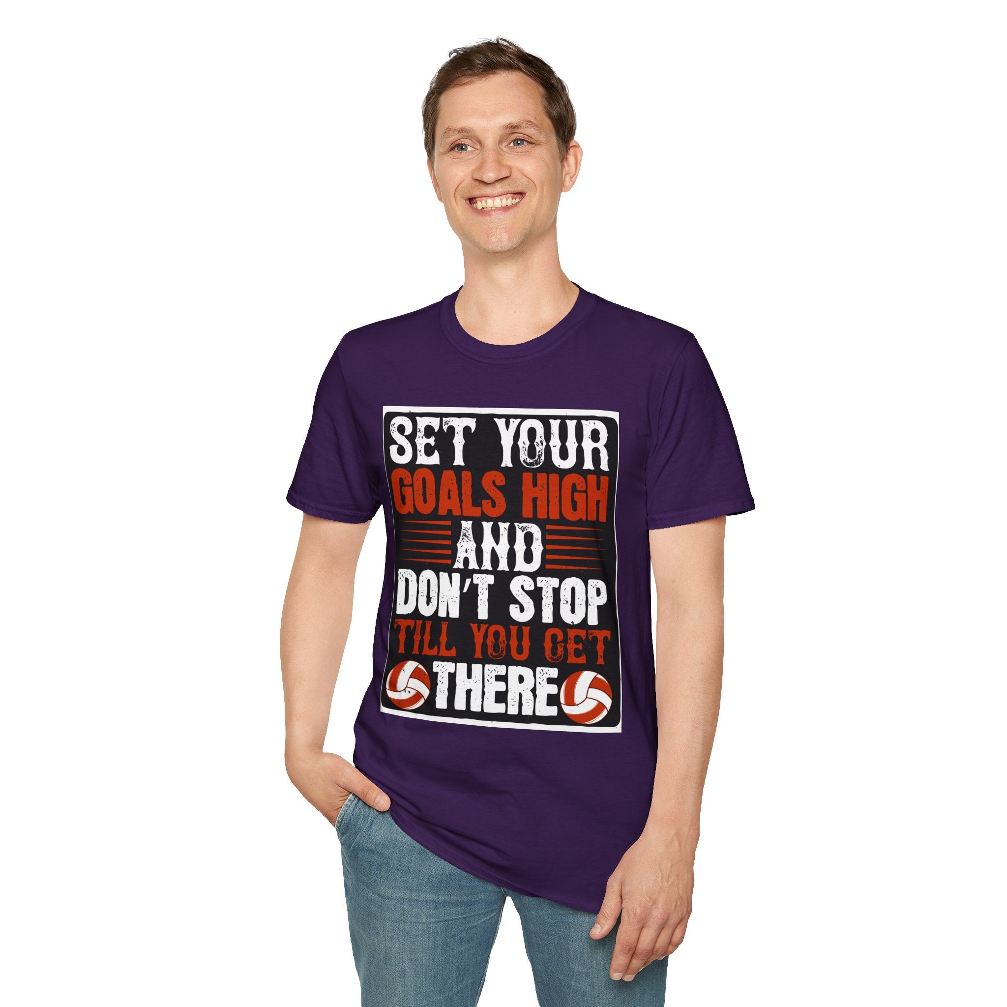 Motivational Unisex T-Shirt - "Set Your Goals High" - Inspirational Workout Tee