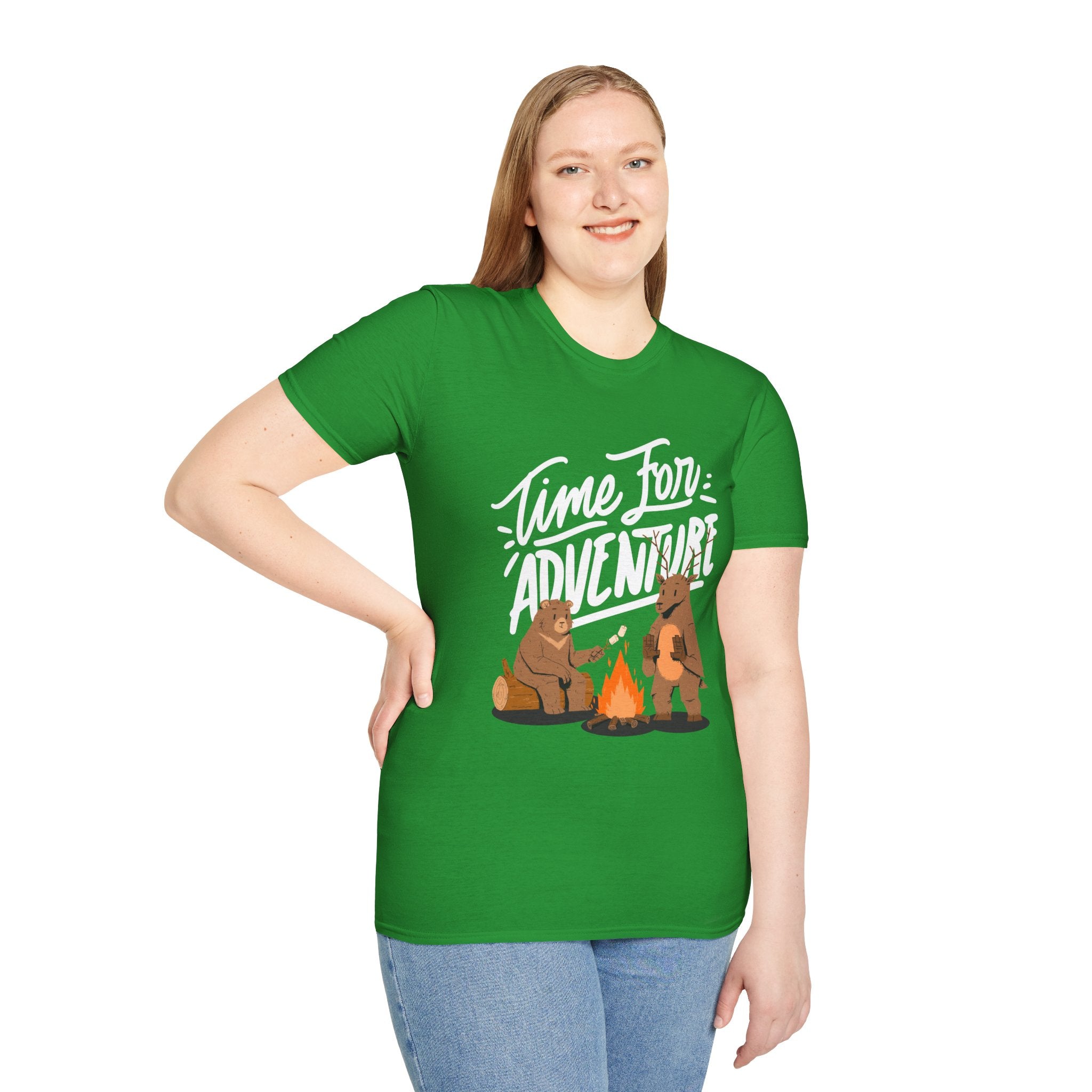 Adventure Bears Unisex Softstyle T-Shirt, Camping Shirt