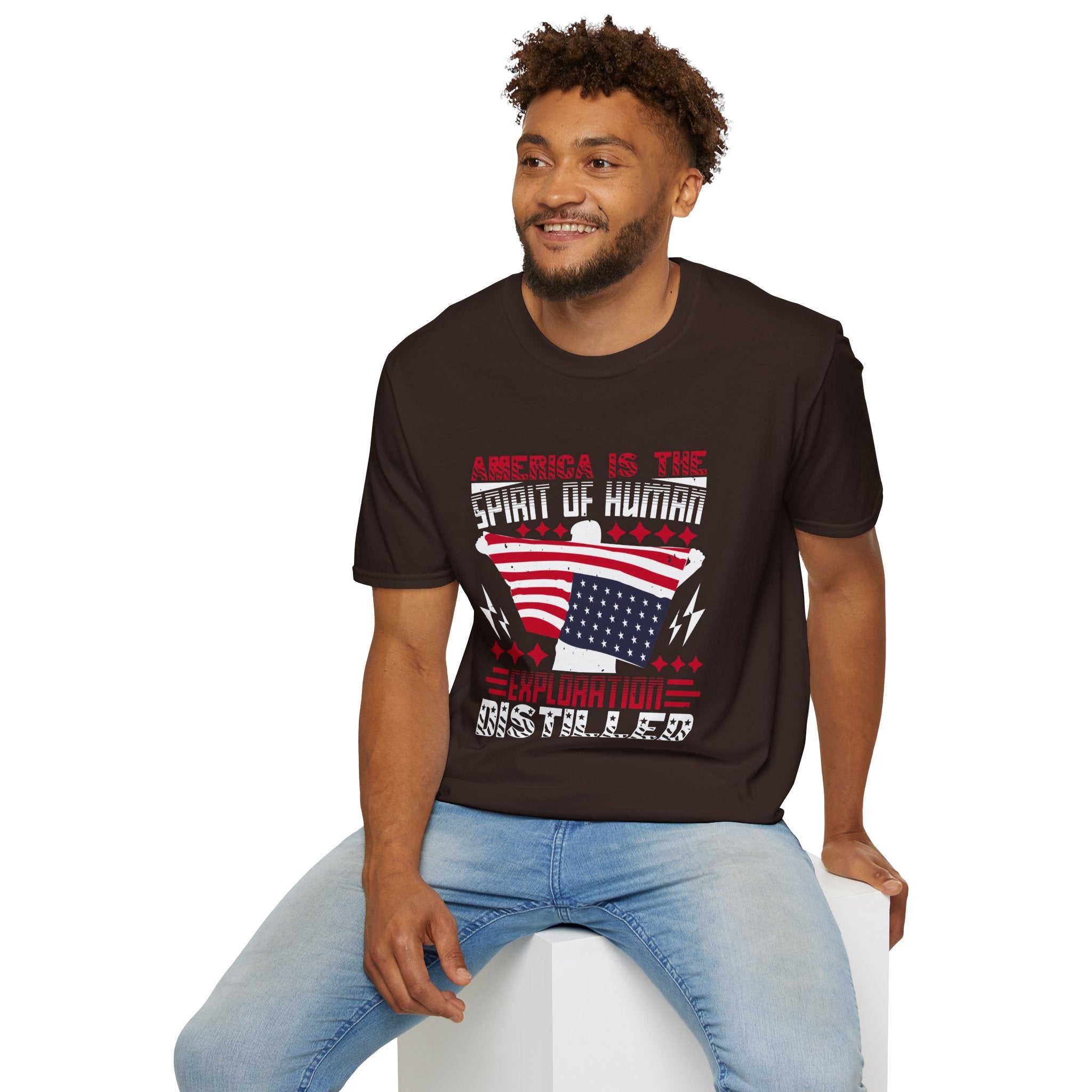 Vintage American Spirit T-Shirt, Unisex Graphic Tee, Patriotic Apparel, Gift for Explorers, Independence Day Shirt