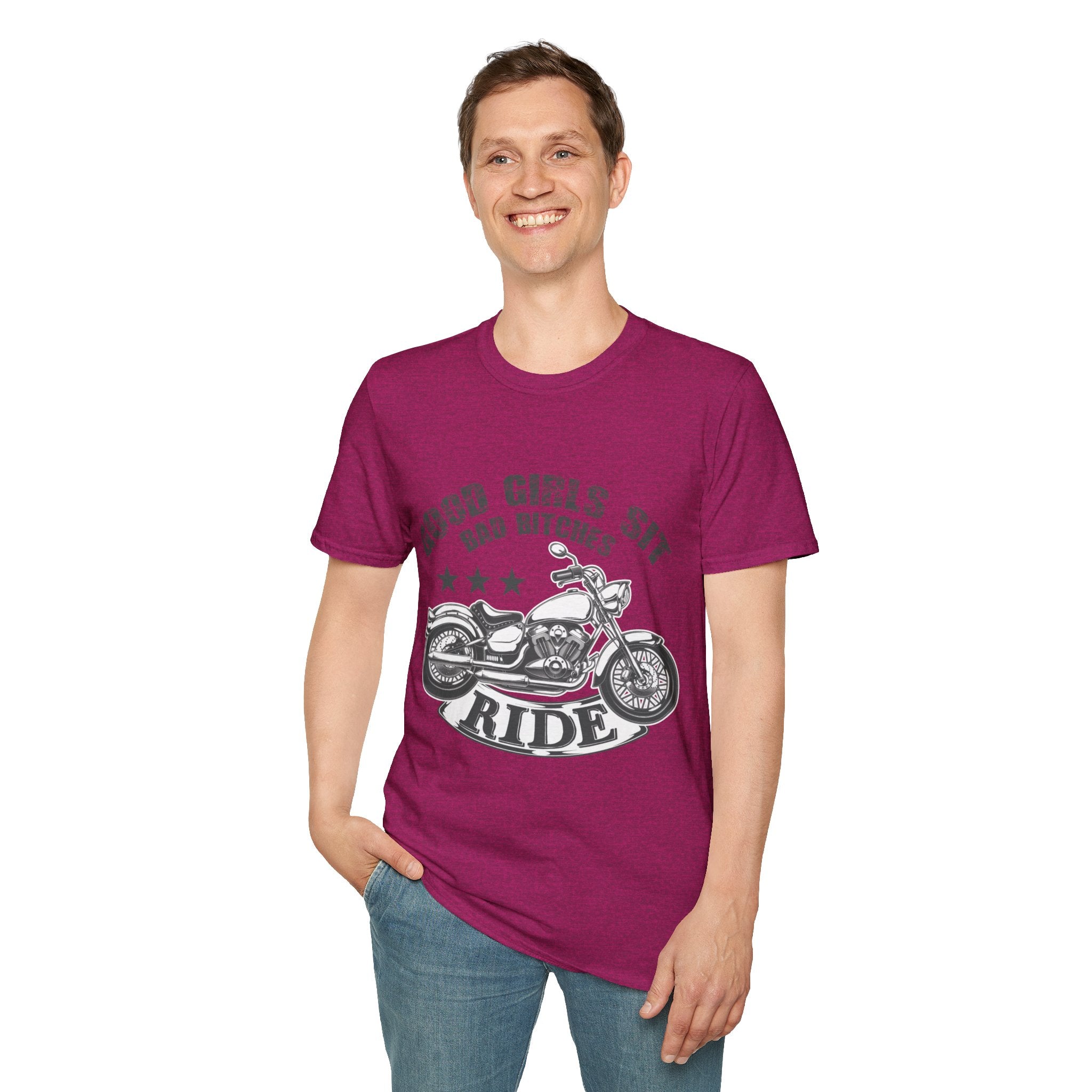 Good Girls Sit Bad Bitches Ride Unisex T-Shirt, Biker Tee, Gift for Motorcycle Lovers, Casual Wear, Birthday Gift
