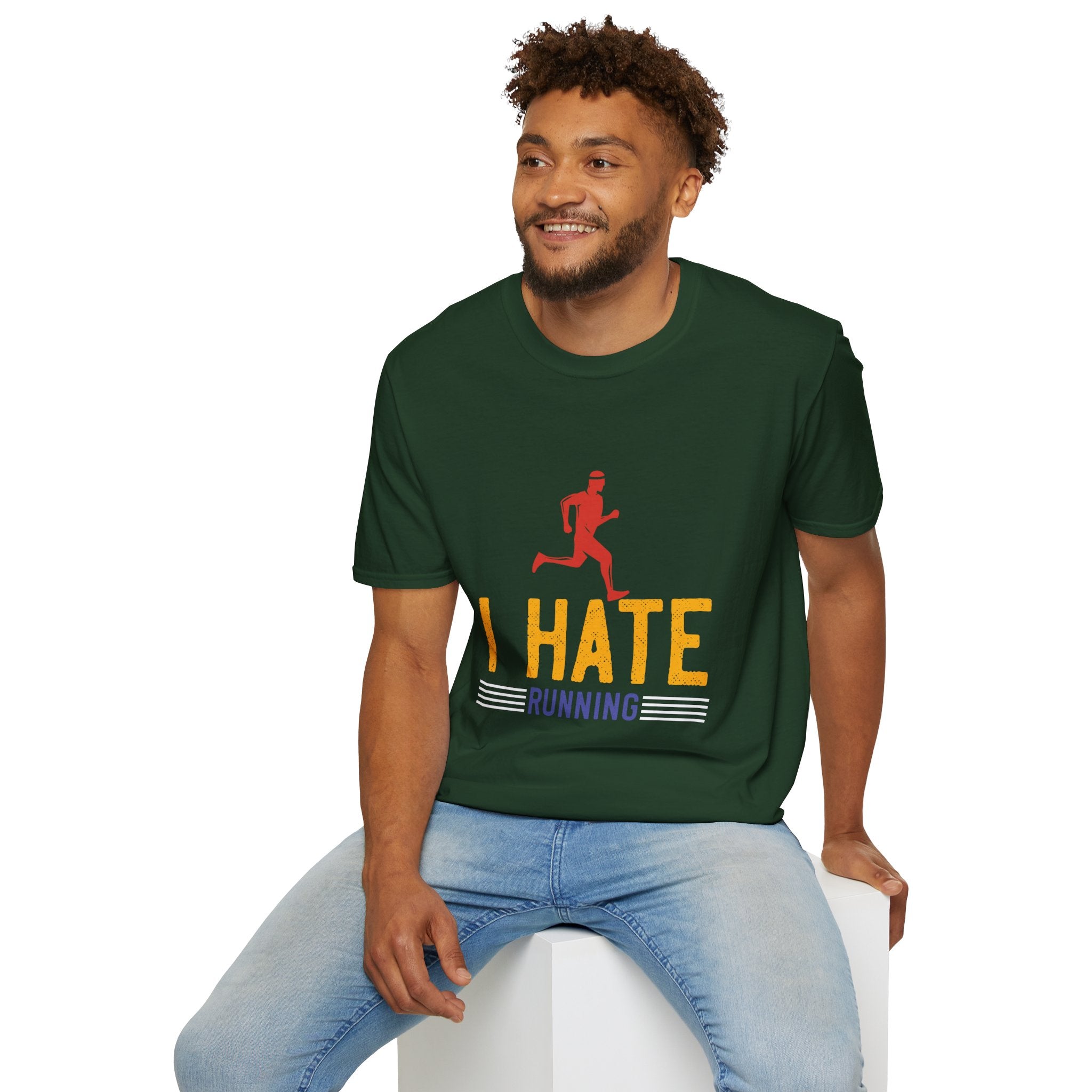 Unisex Softstyle T-Shirt with 'I Hate Running' Slogan
